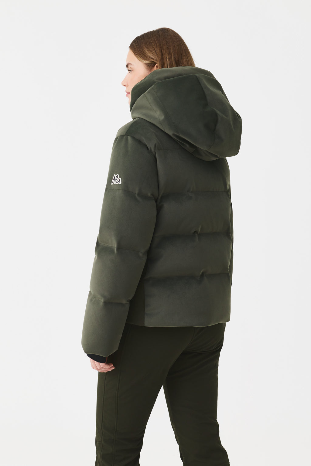 Kirel Down Ski Jacket Velvet Women, Forest Black Green