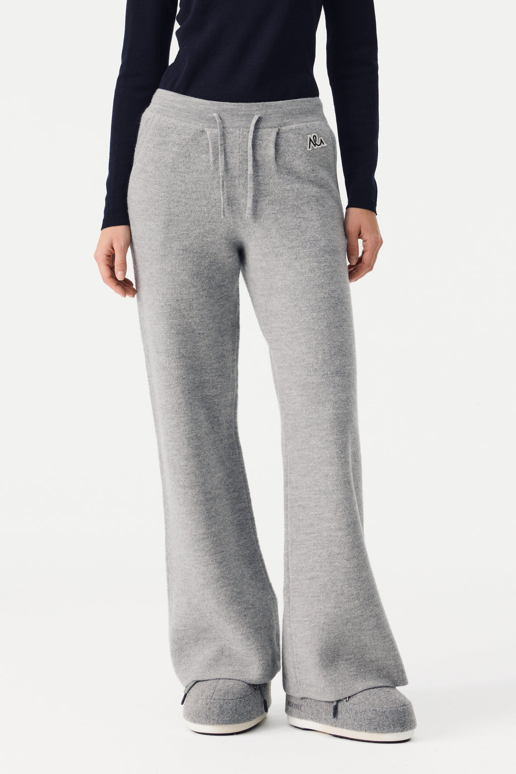 Auren Boiled Wool Pant Women, Grey Melange