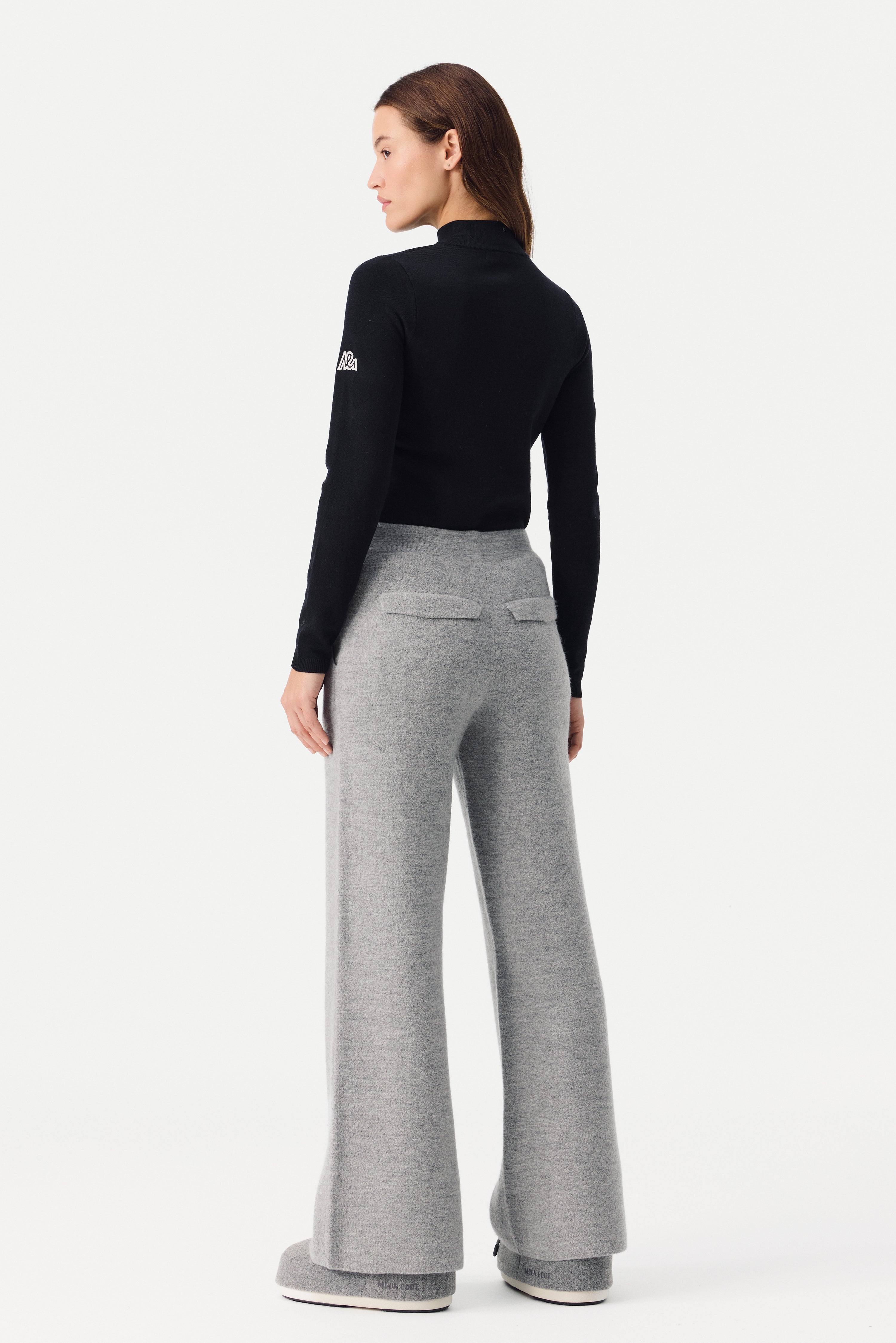 Auren Boiled Wool Pant Women, Grey Melange