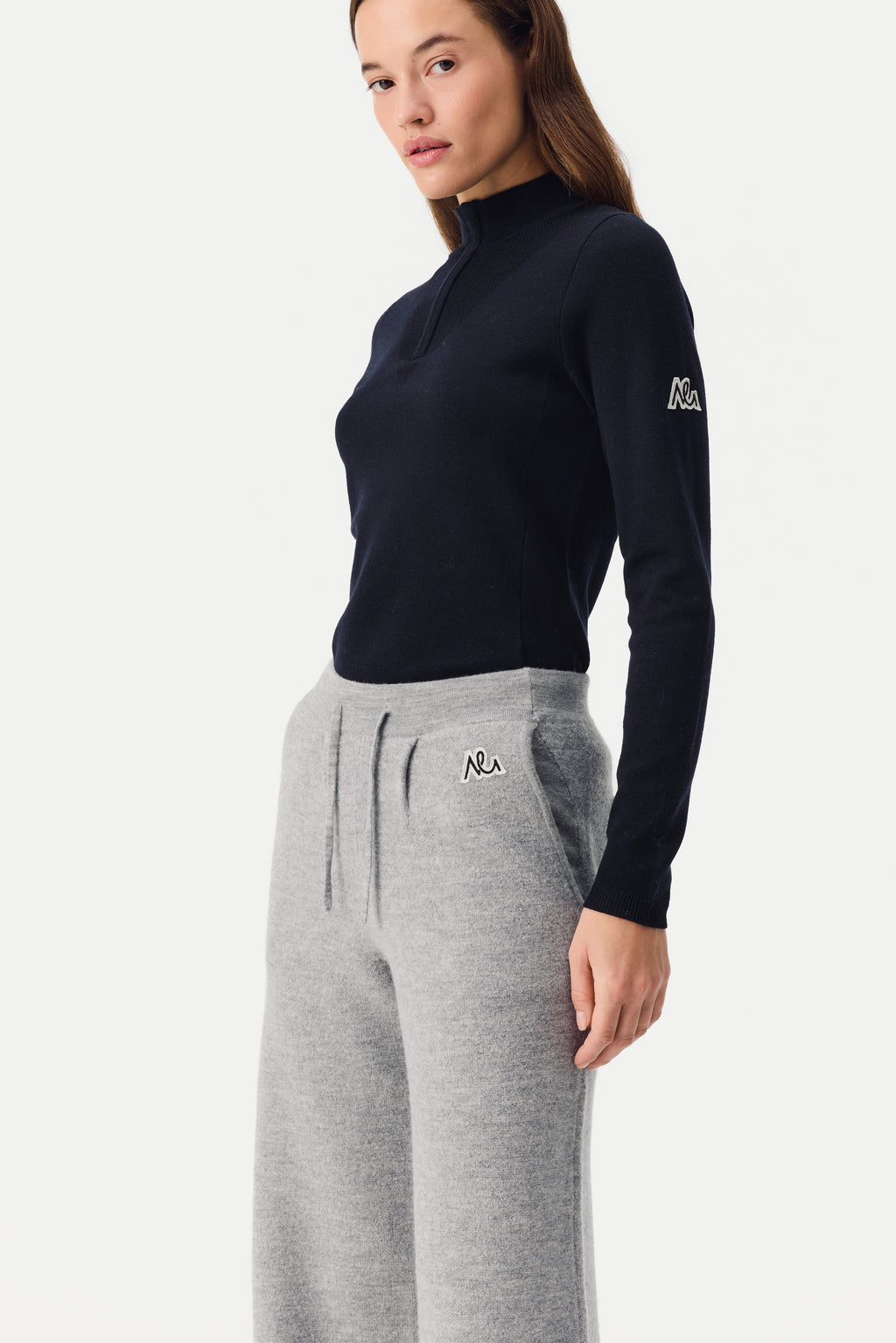 Auren Boiled Wool Pant Women, Grey Melange