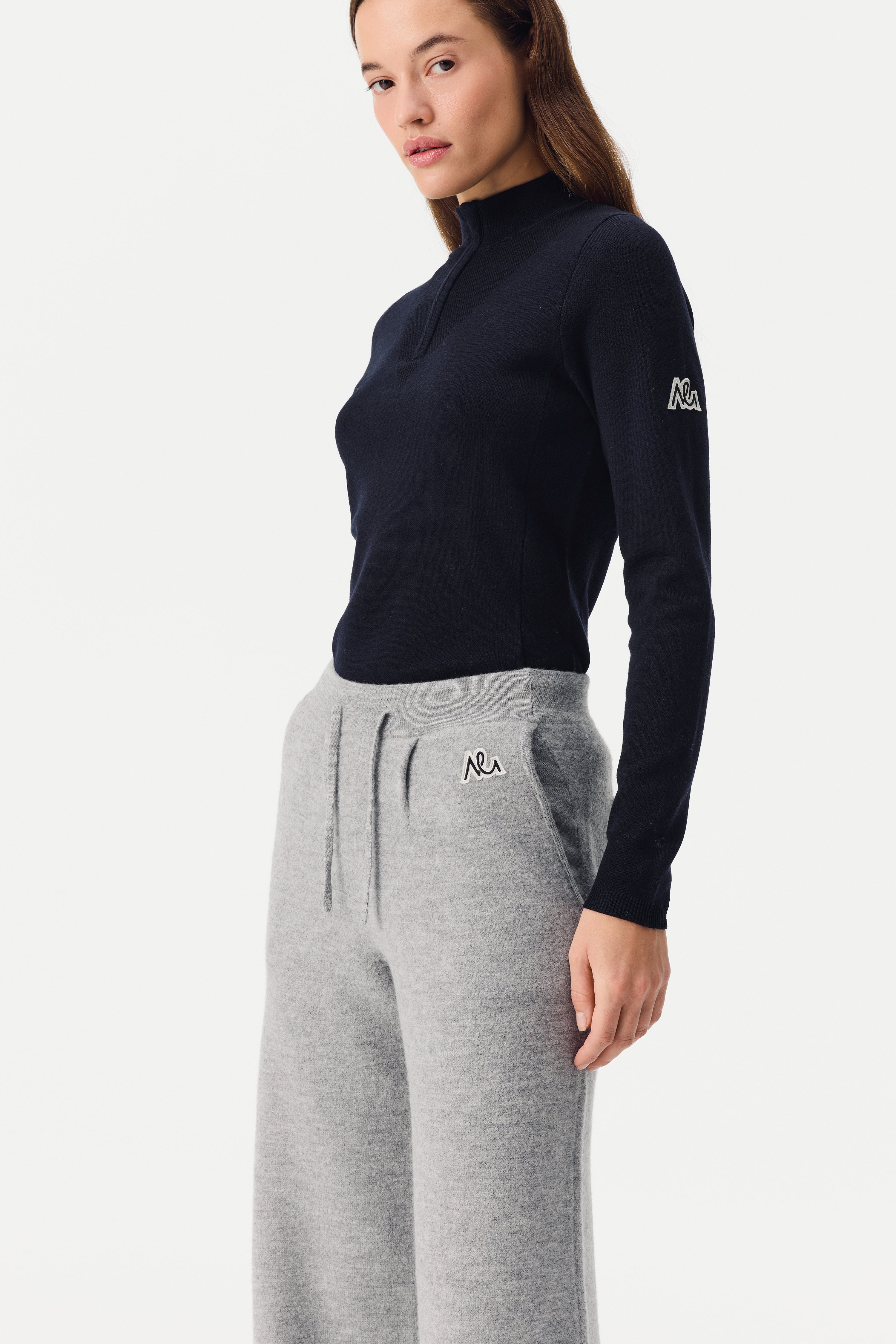 Auren Boiled Wool Pant Women, Grey Melange