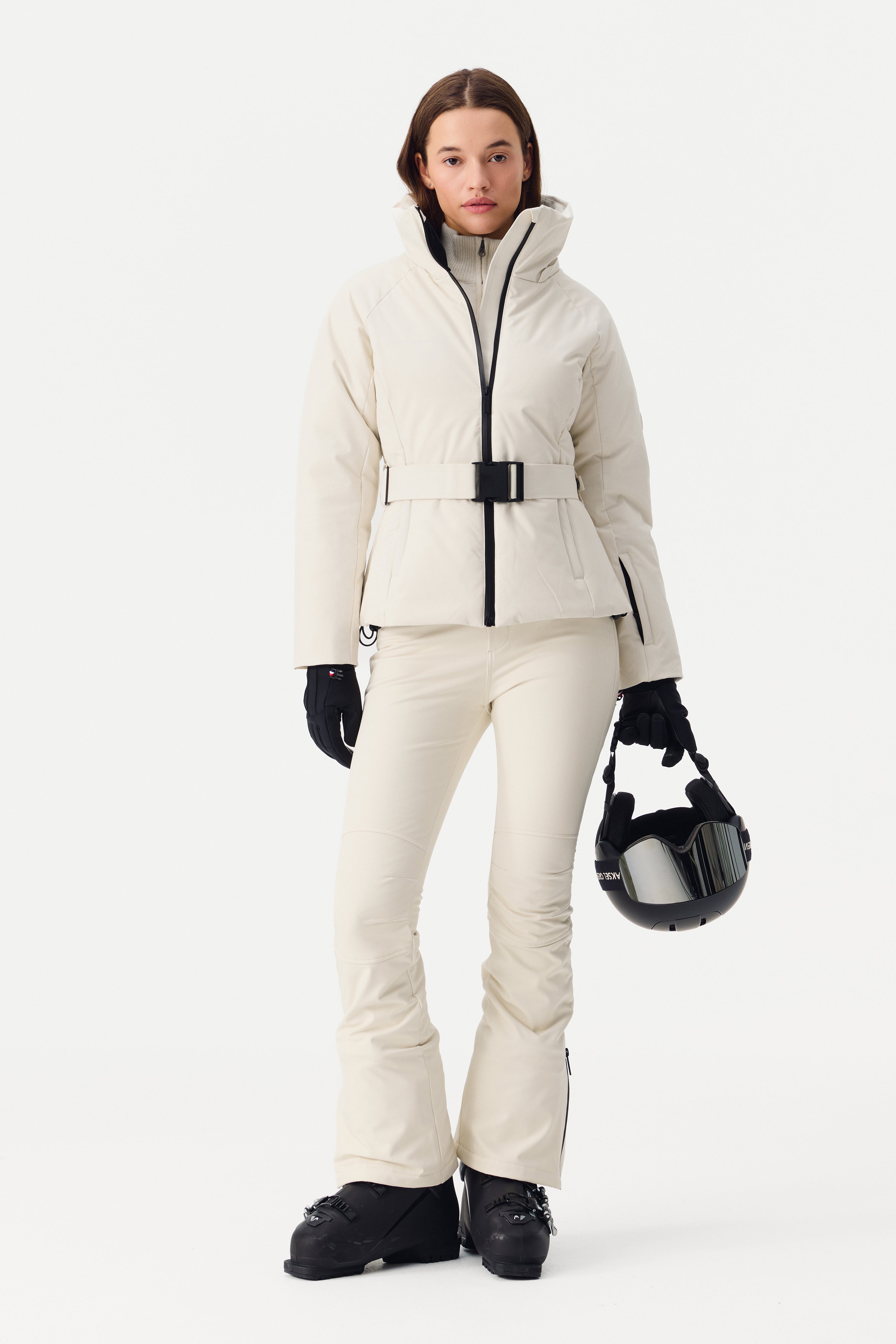 Elvit Ski Jacket with Belt Women, Birch white