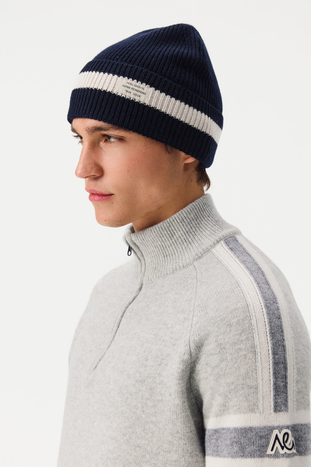 Falyn Stripe Beanie, Total Eclipse