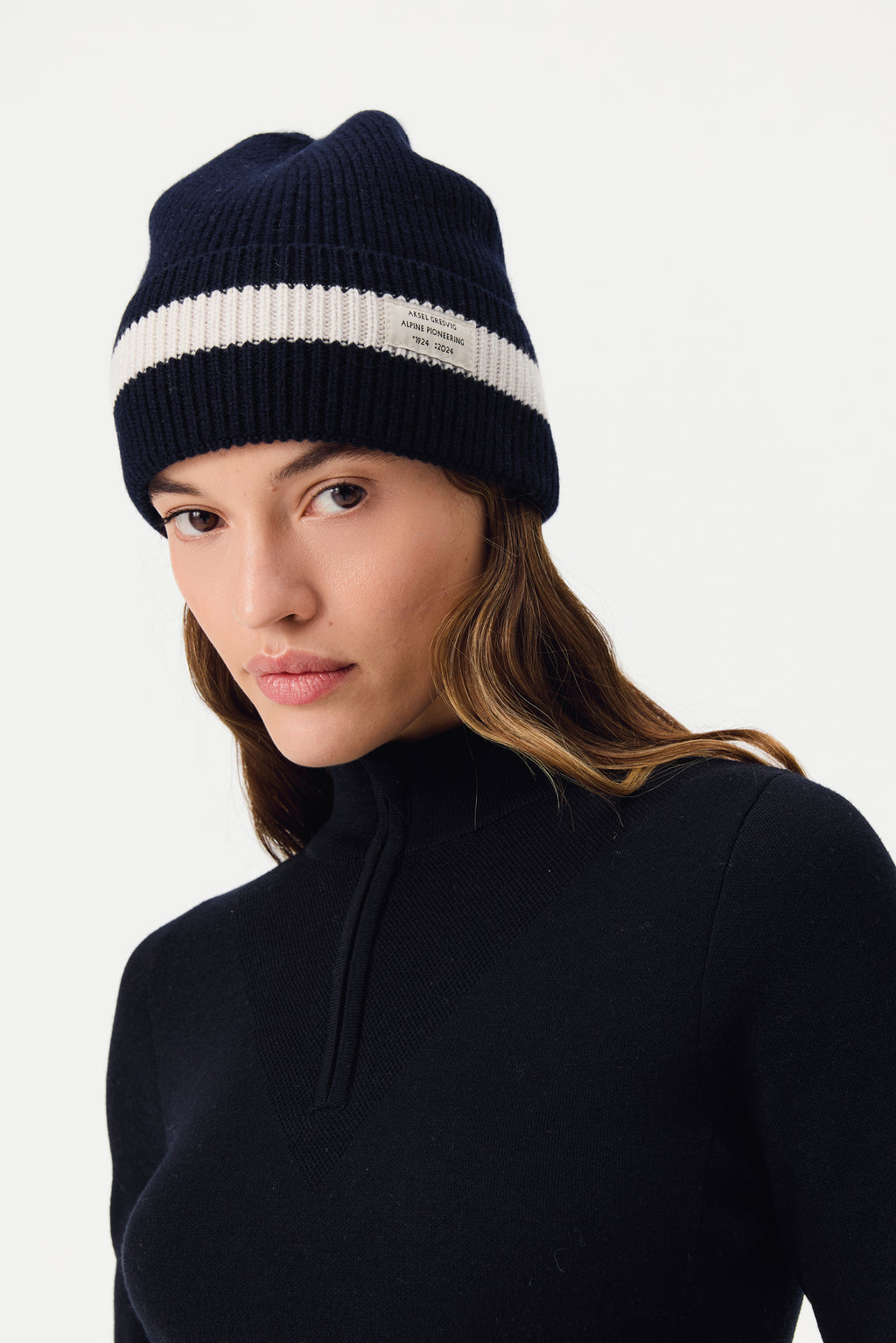 Falyn Stripe Beanie, Total Eclipse