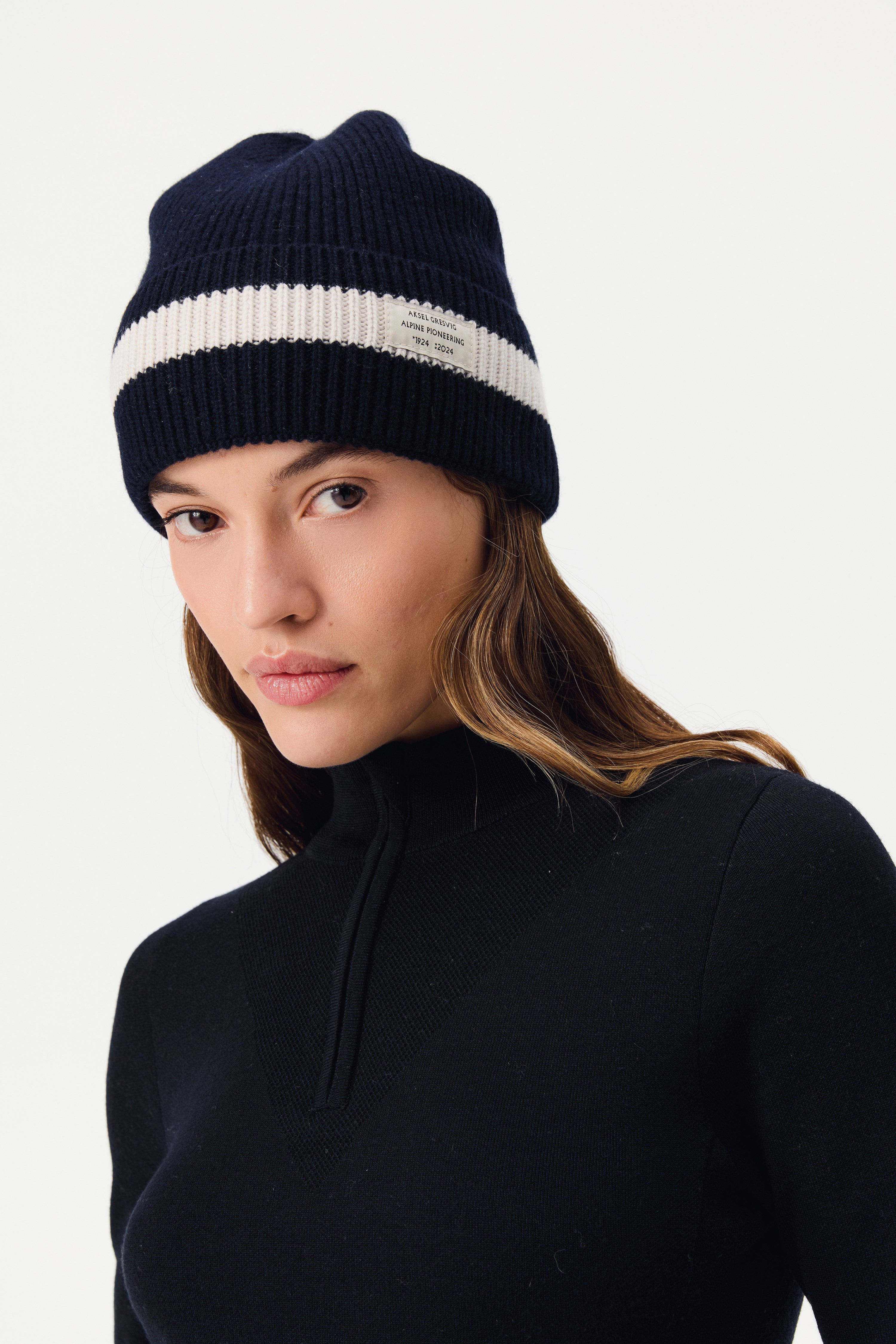 Falyn Stripe Beanie, Total Eclipse