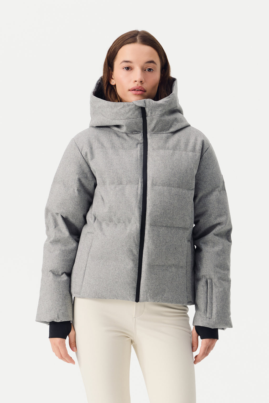 Kirel Down Ski Jacket Wool Women, Grey melange