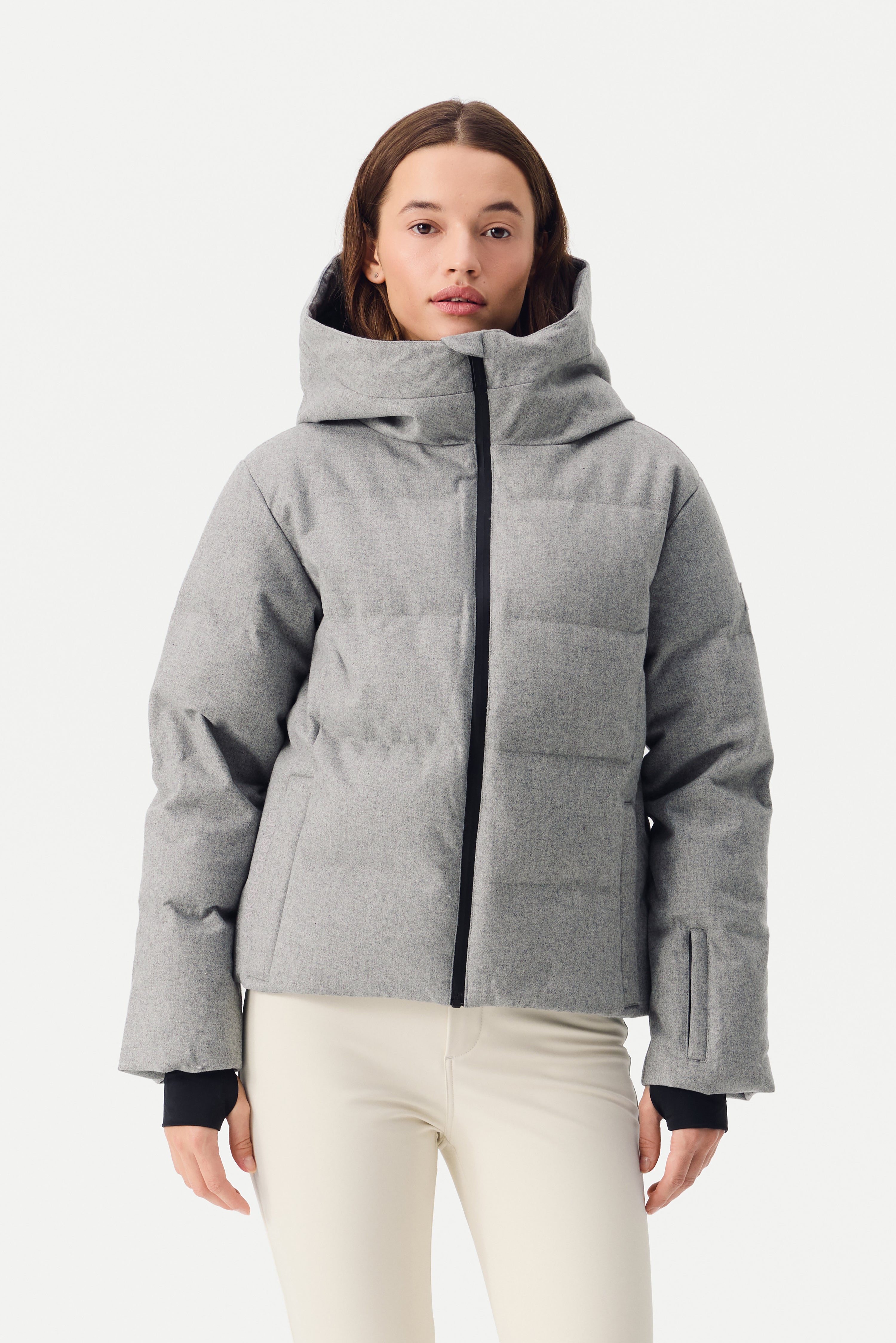 Kirel Down Ski Jacket Wool Women, Grey melange