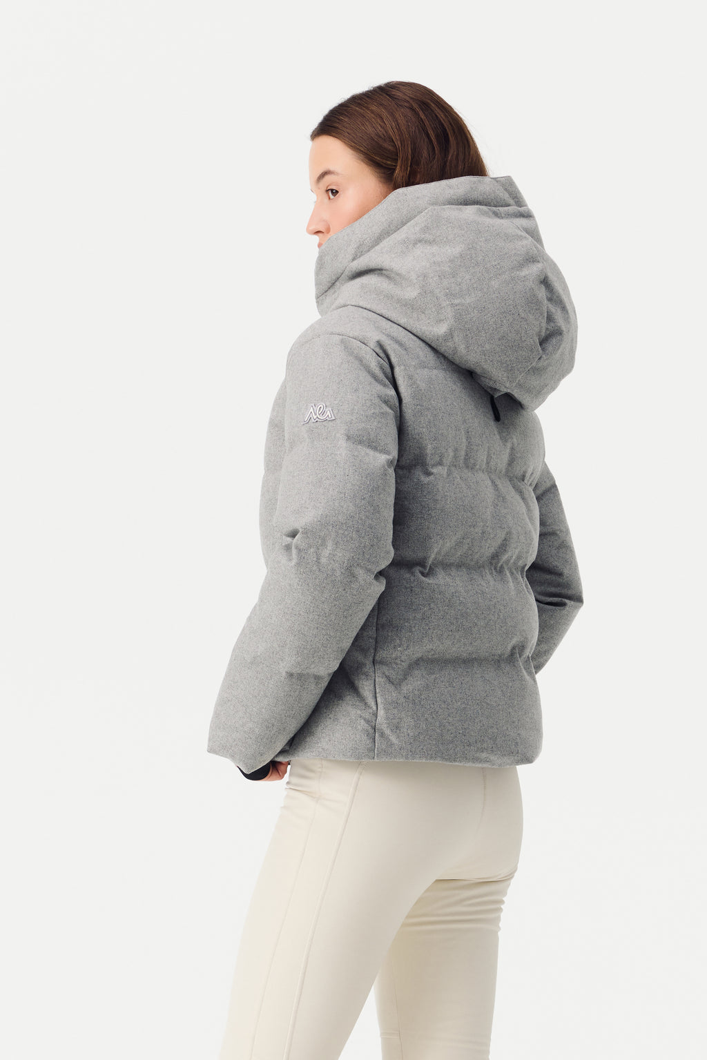 Kirel Down Ski Jacket Wool Women, Grey melange