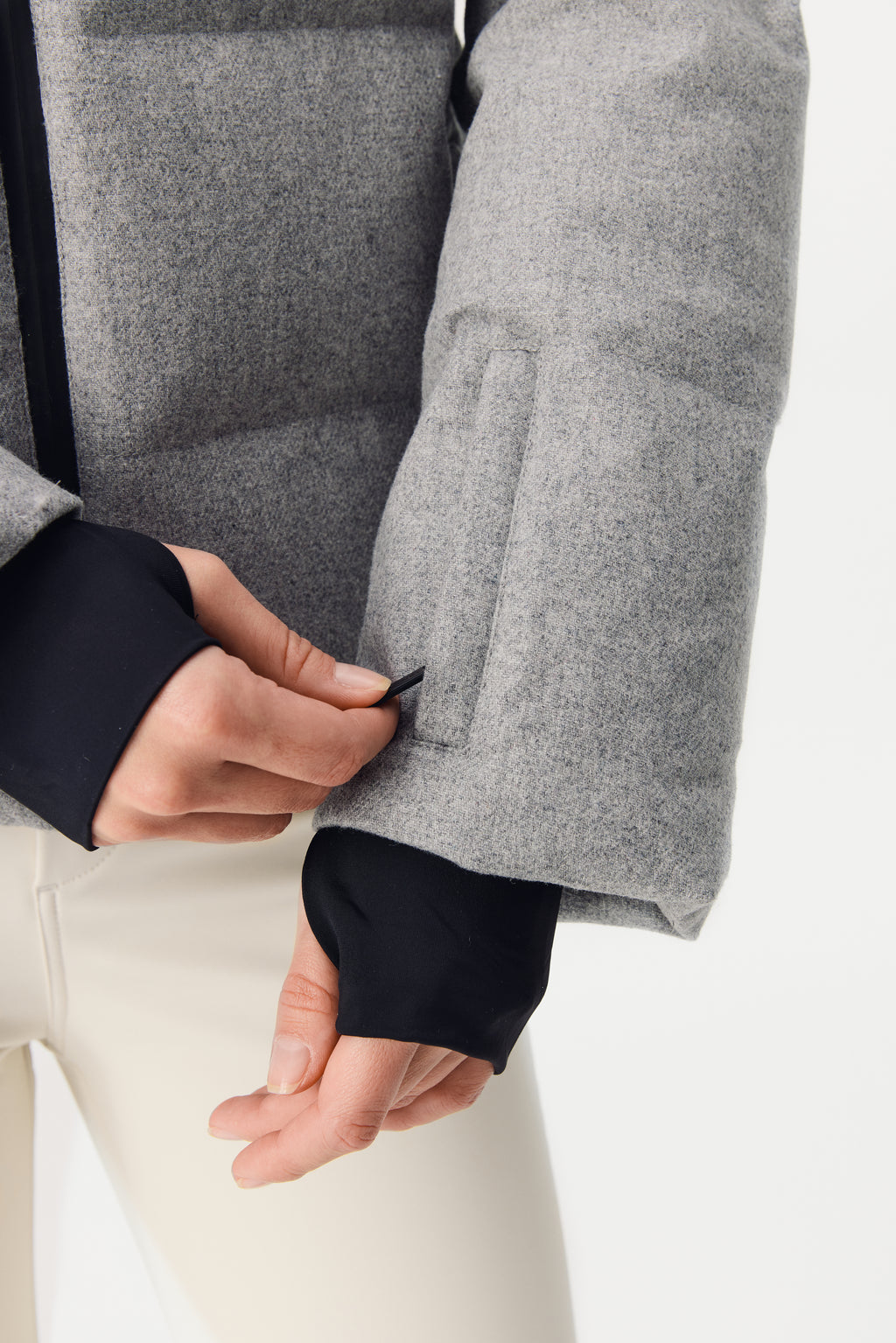 Kirel Down Ski Jacket Wool Women, Grey melange