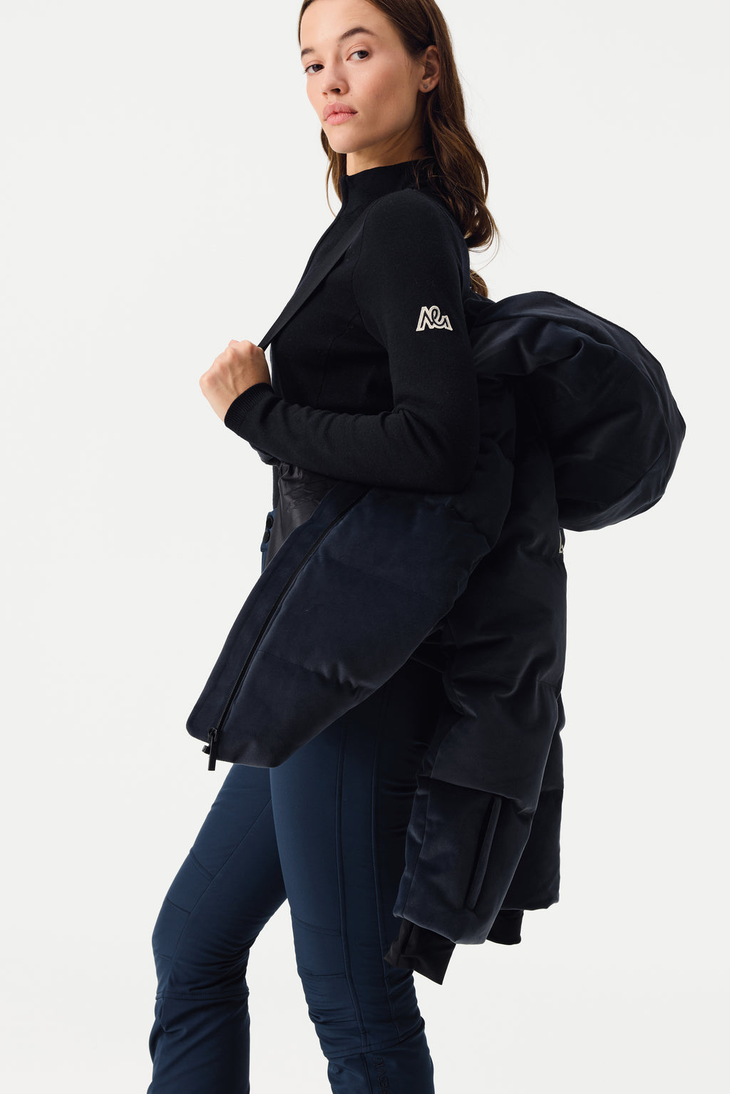 Kirel Down Ski Jacket Velvet Women, Total Eclipse