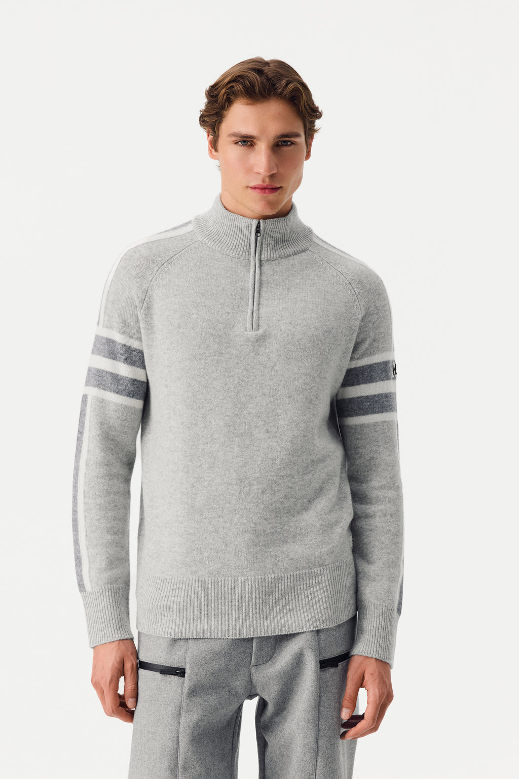 Lioro Half Zip Jumper Men, Grey Melange