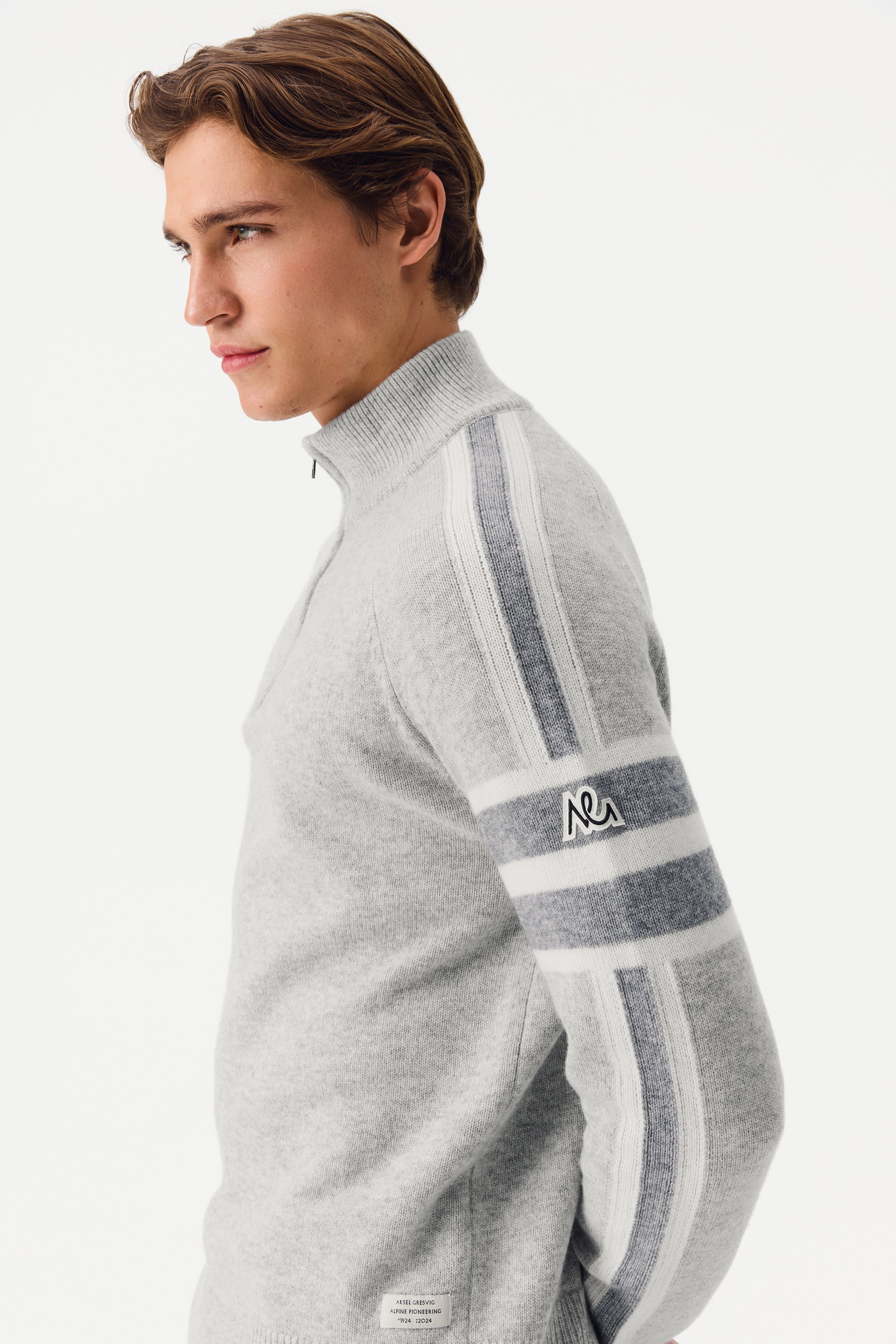 Lioro Half Zip Jumper Men, Grey Melange