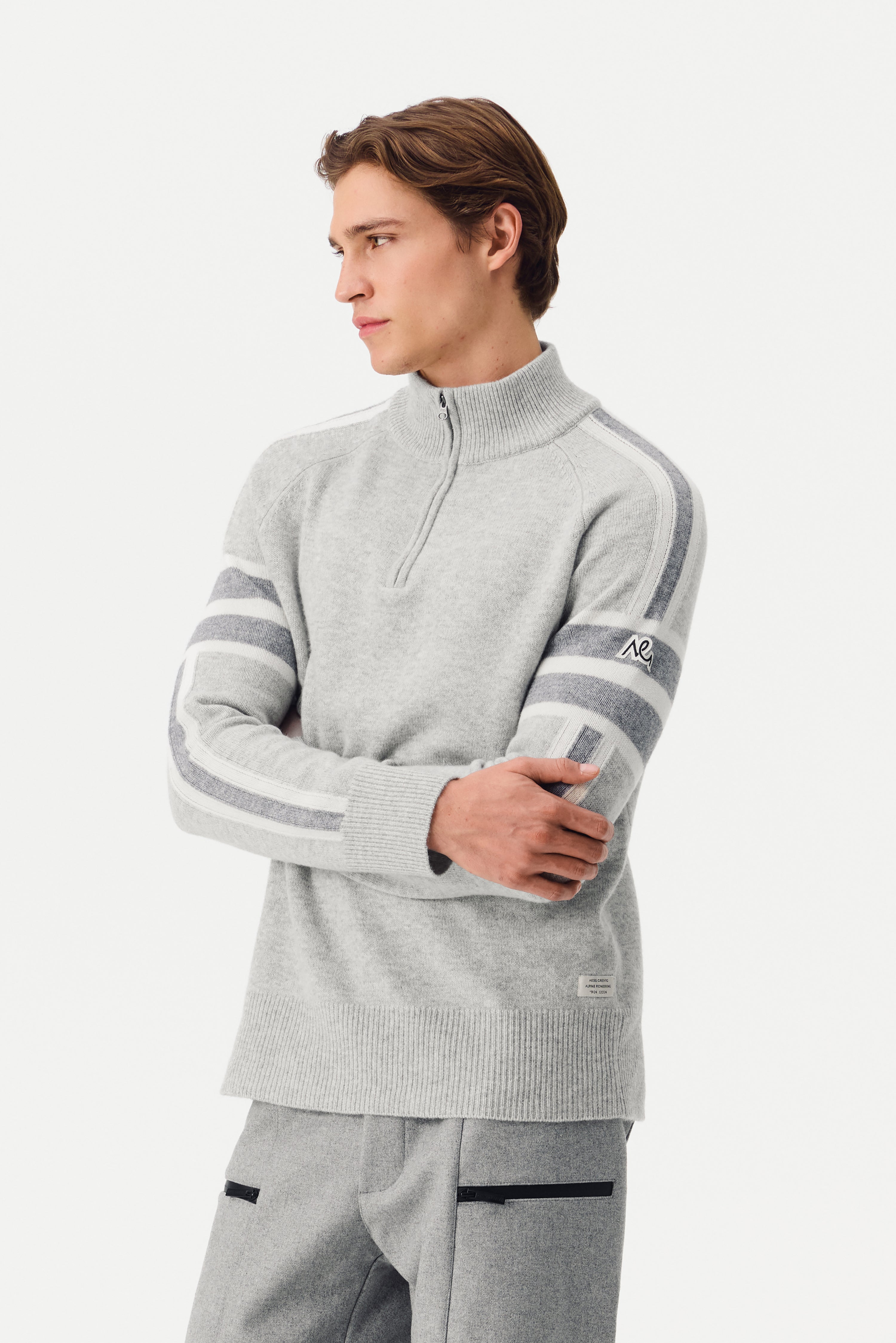 Lioro Half Zip Jumper Men, Grey Melange