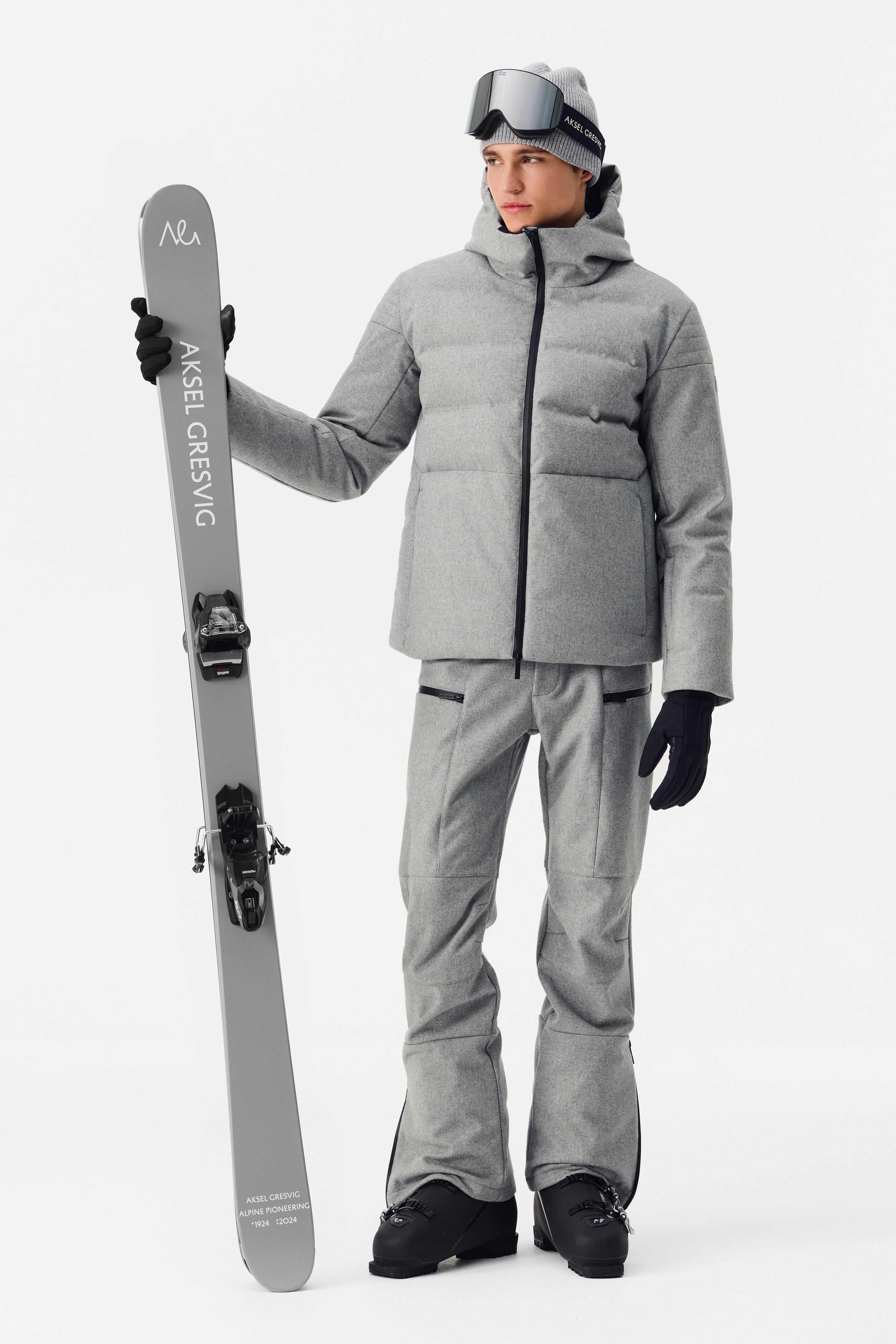 Mioro Ski Jacket Wool Men, Grey melange