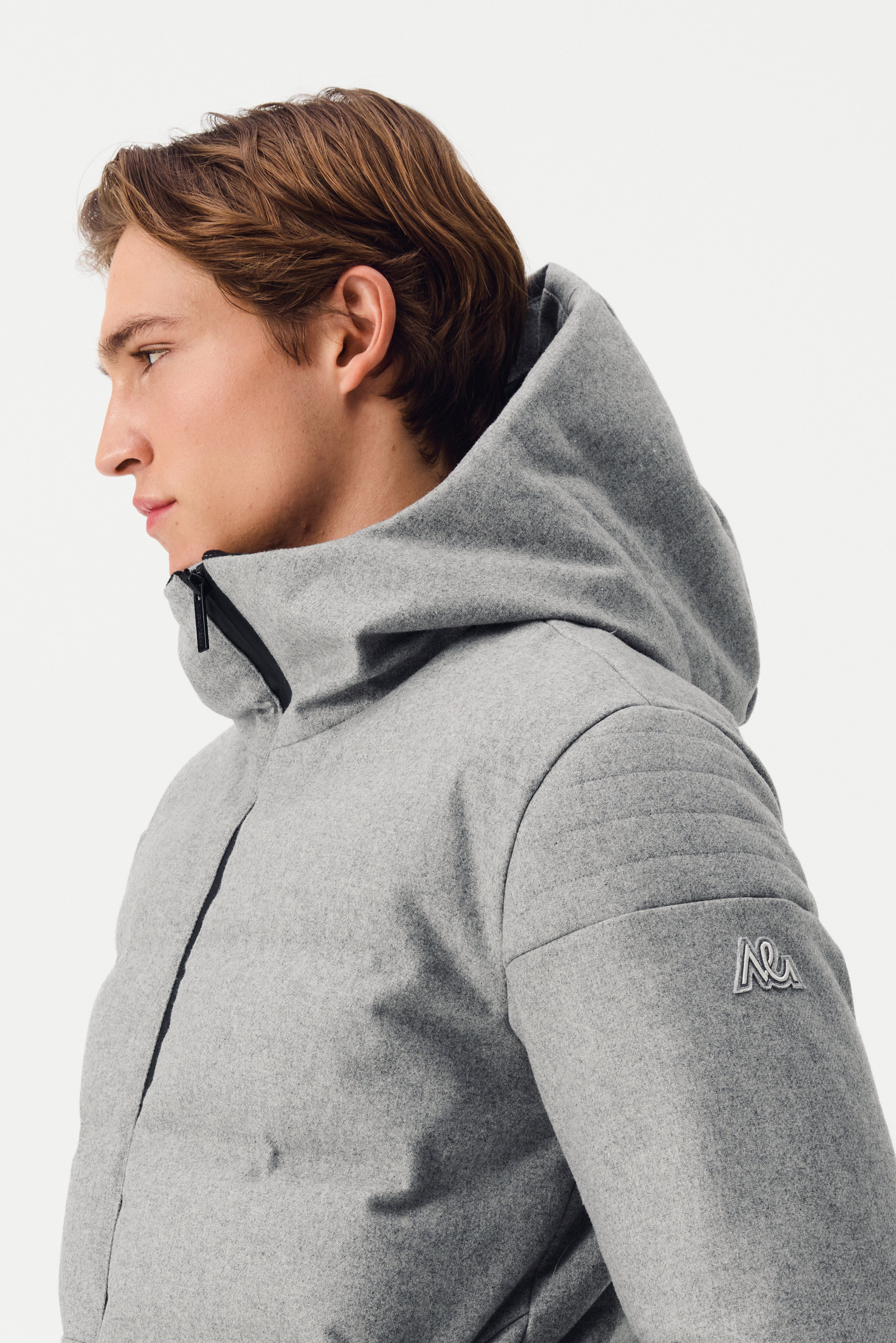 Mioro Ski Jacket Wool Men, Grey melange