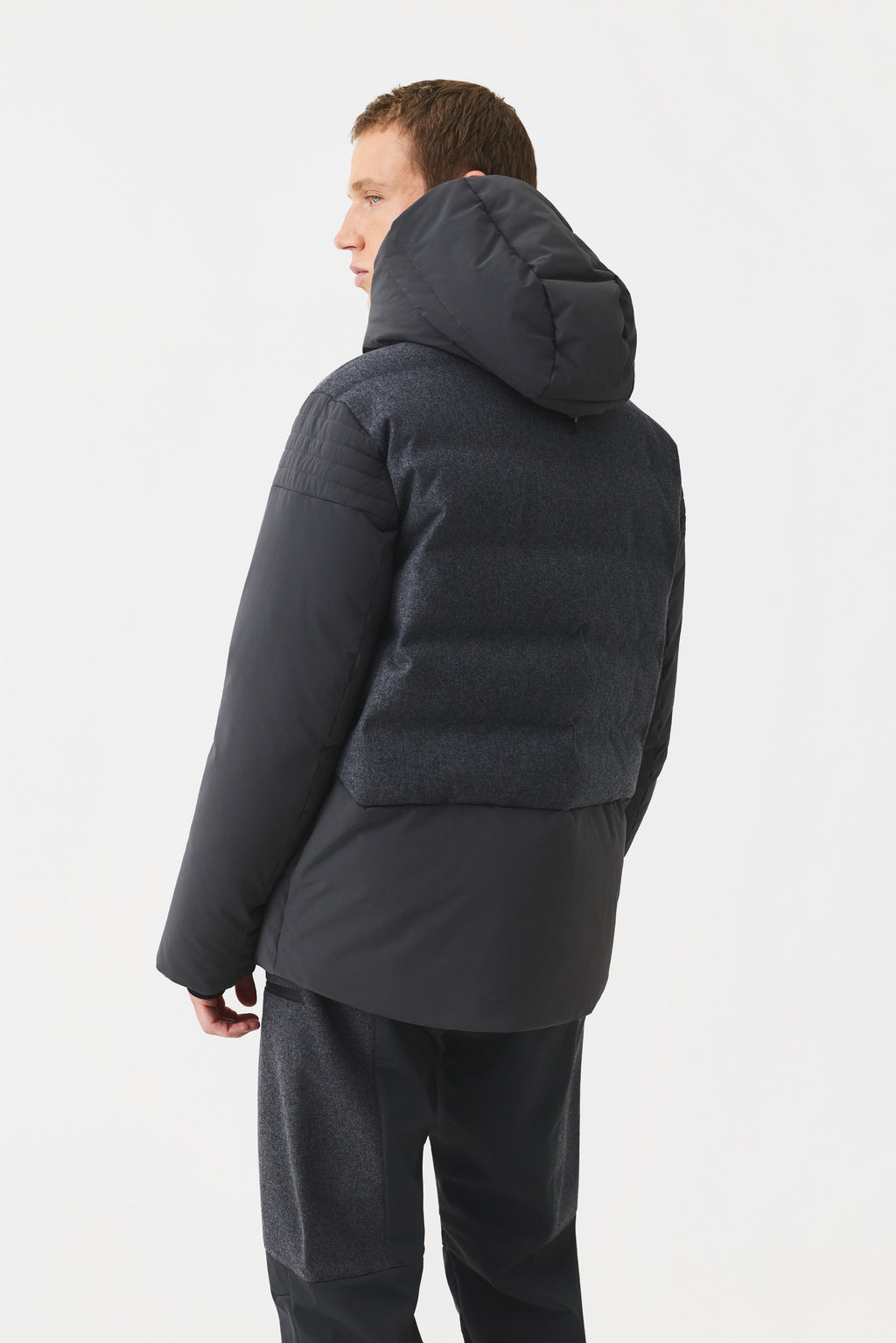 Mioro Ski Jacket Wool Men, Dark Grey Melange