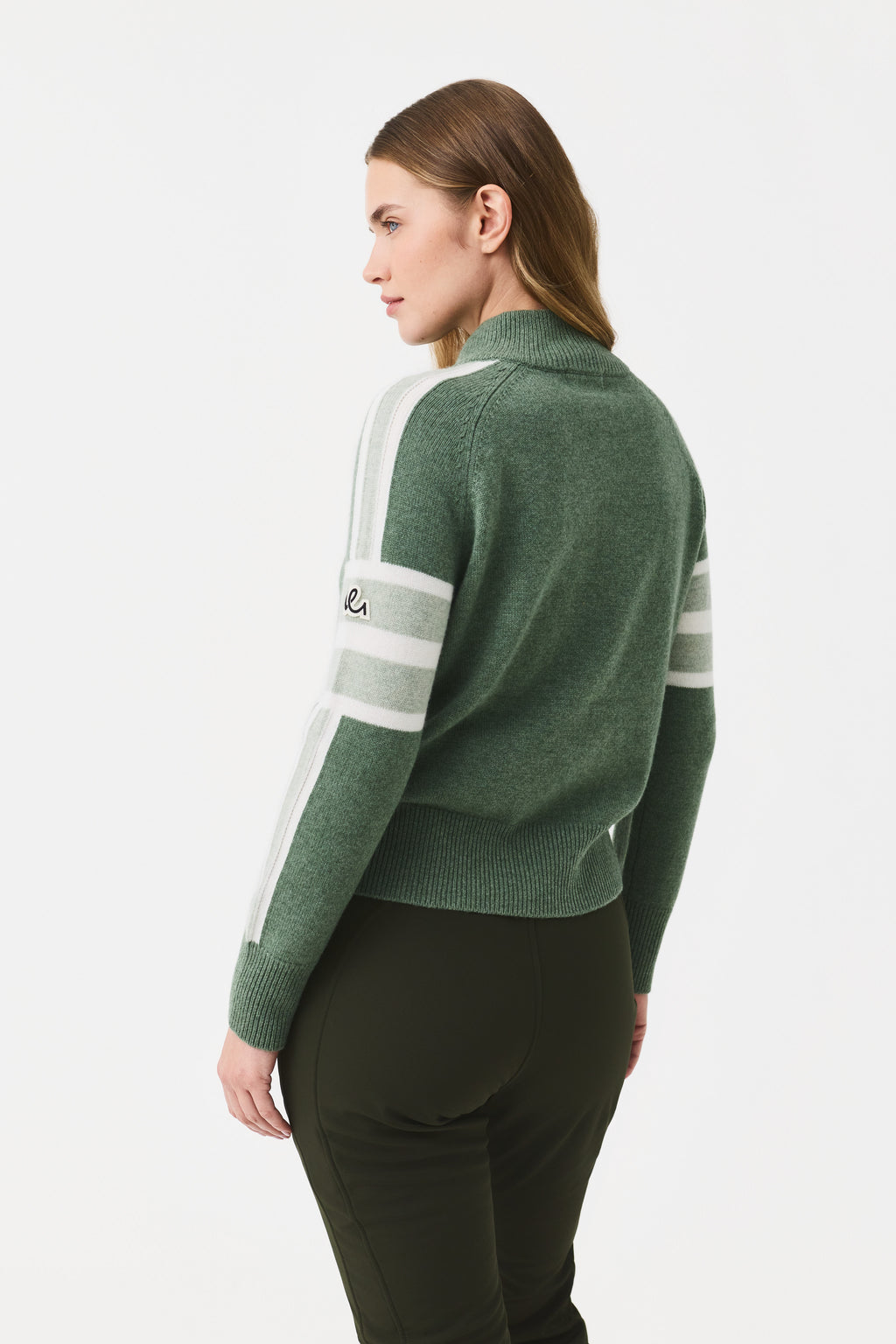Ulmin Half Zip Jumper Women, Green Melange/Light Green