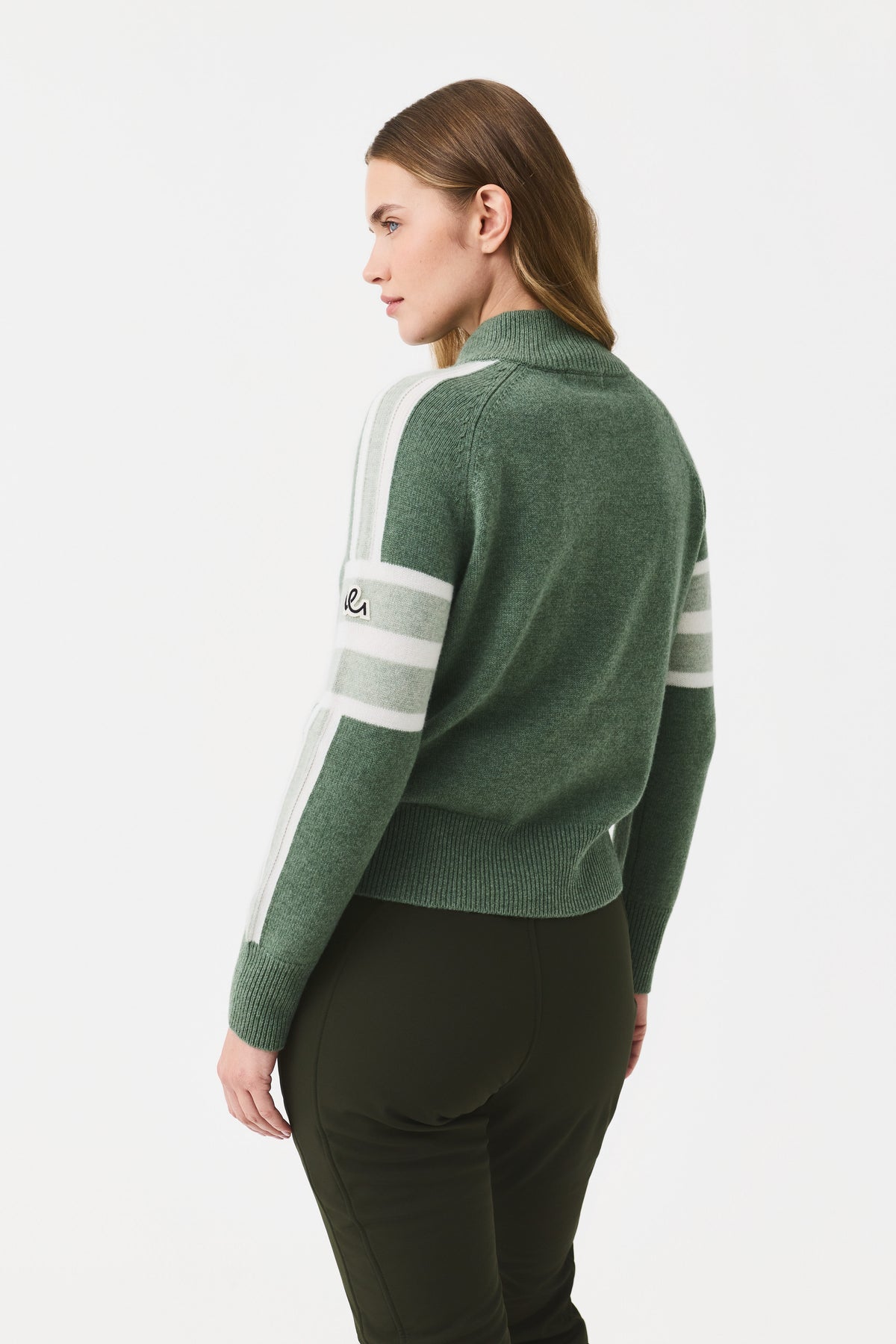 Ulmin Half Zip Jumper Women, Green Melange/Light Green