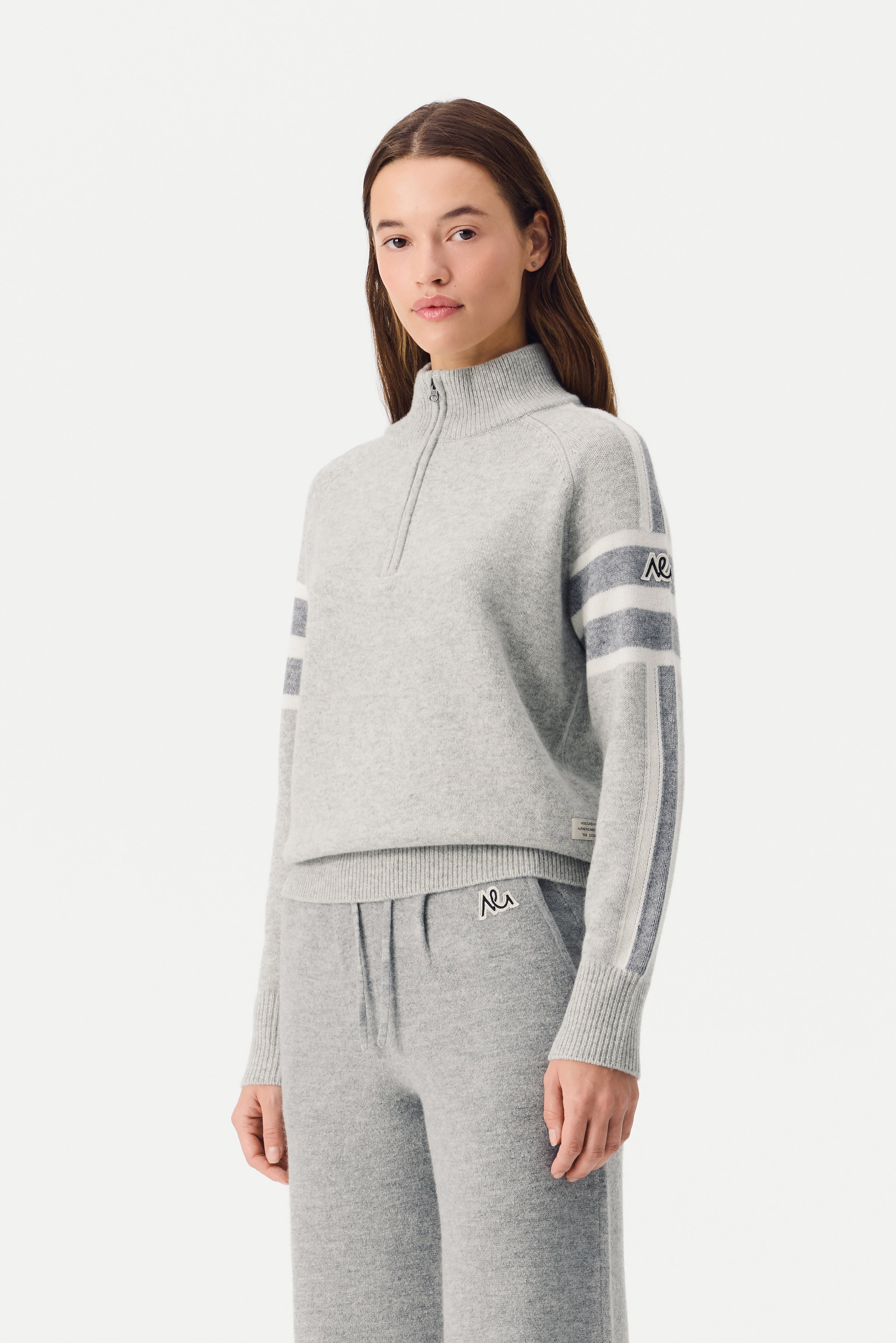 Ulmin Half Zip Jumper Women, Grey Melange