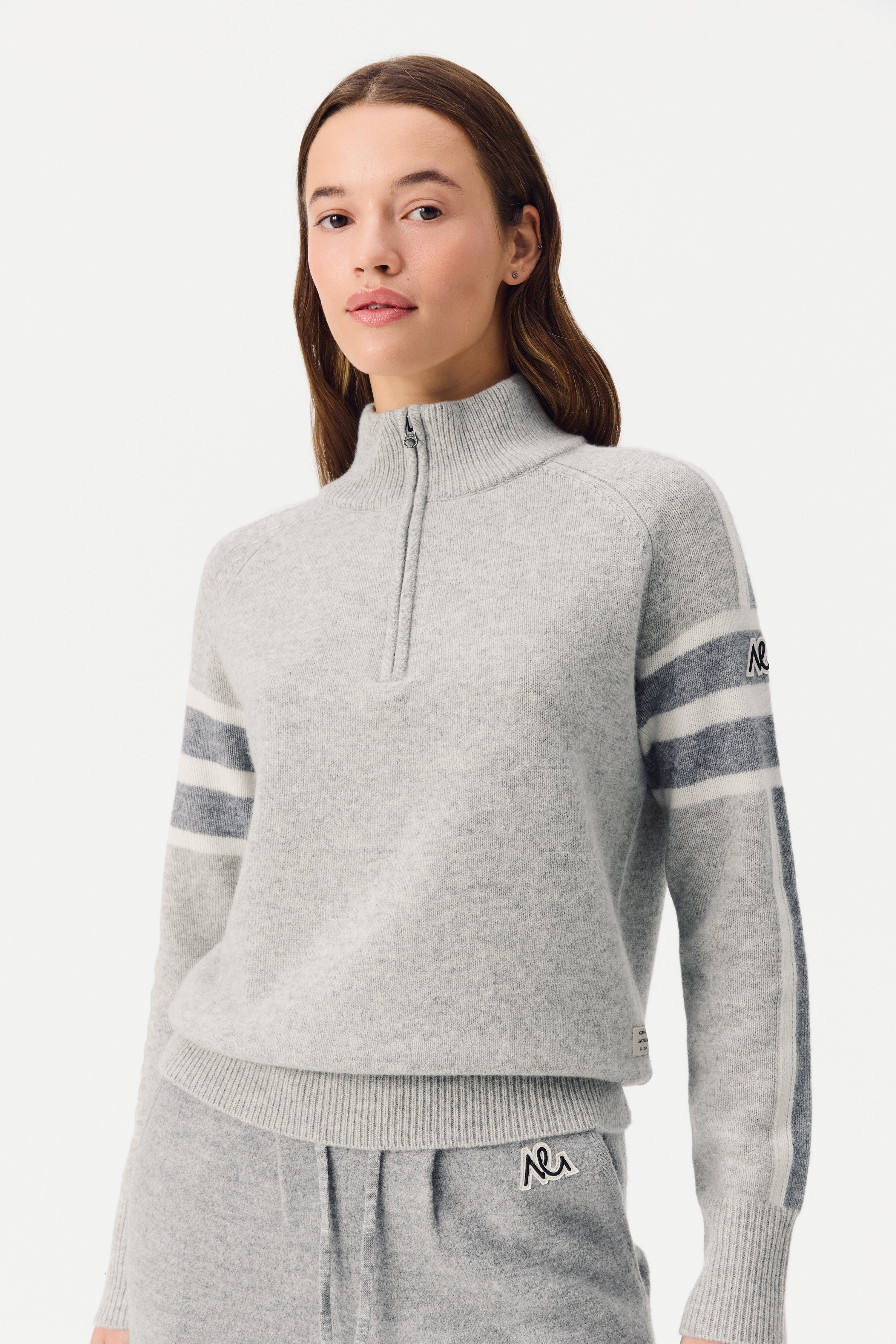 Ulmin Half Zip Jumper Women, Grey Melange