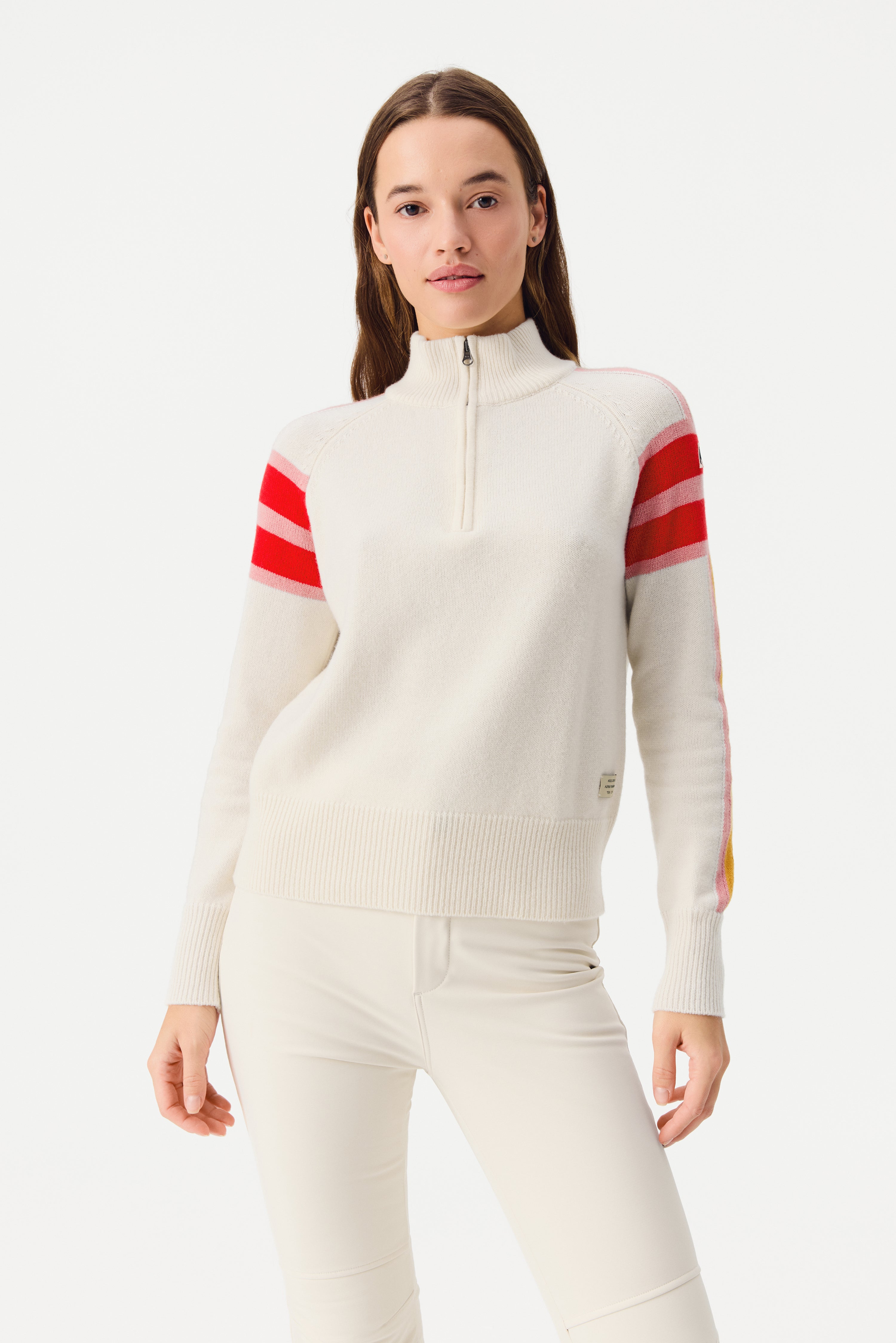 Ulmin Half Zip Jumper Women, Birch white