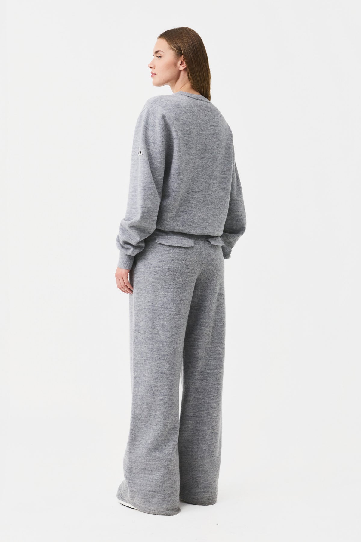 Auren Boiled Wool Pant Women, Grey Melange
