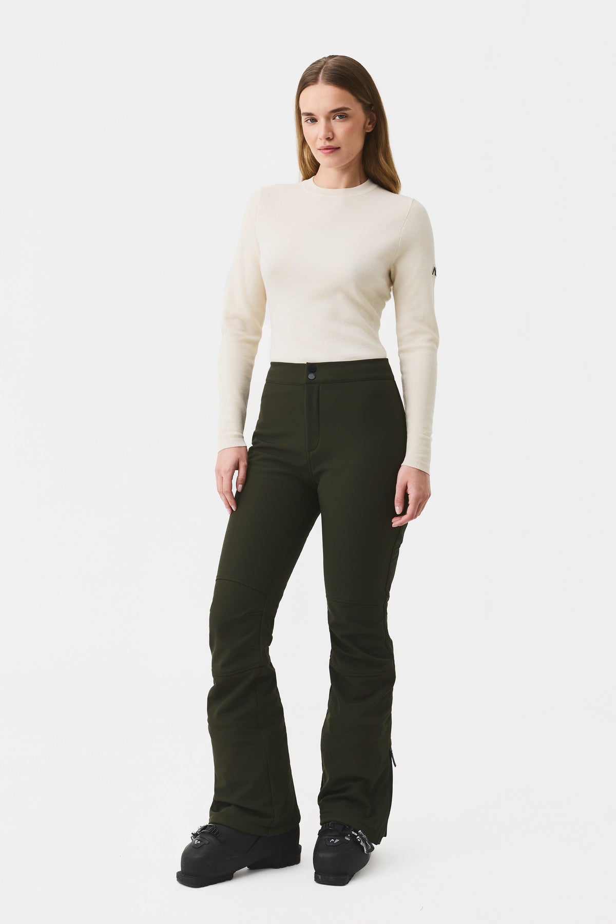 Avelor Softshell Ski Pant Women, Forest Black Green