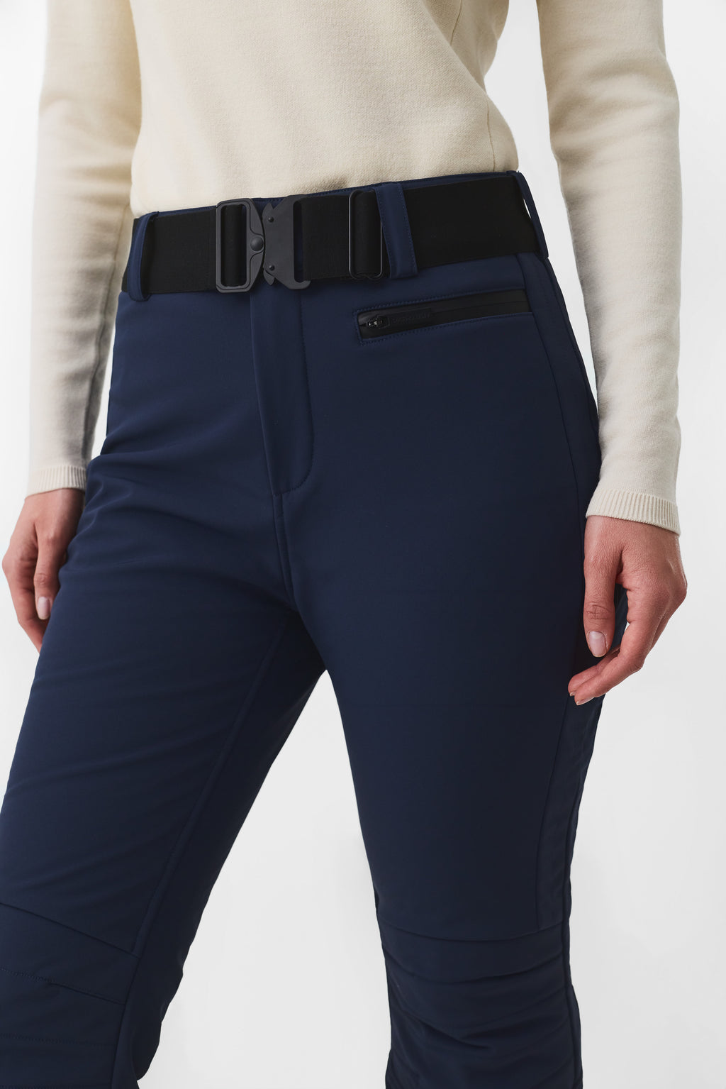 Elvaris Softshell Ski Pant W/Belt Women, Total Eclipse Navy