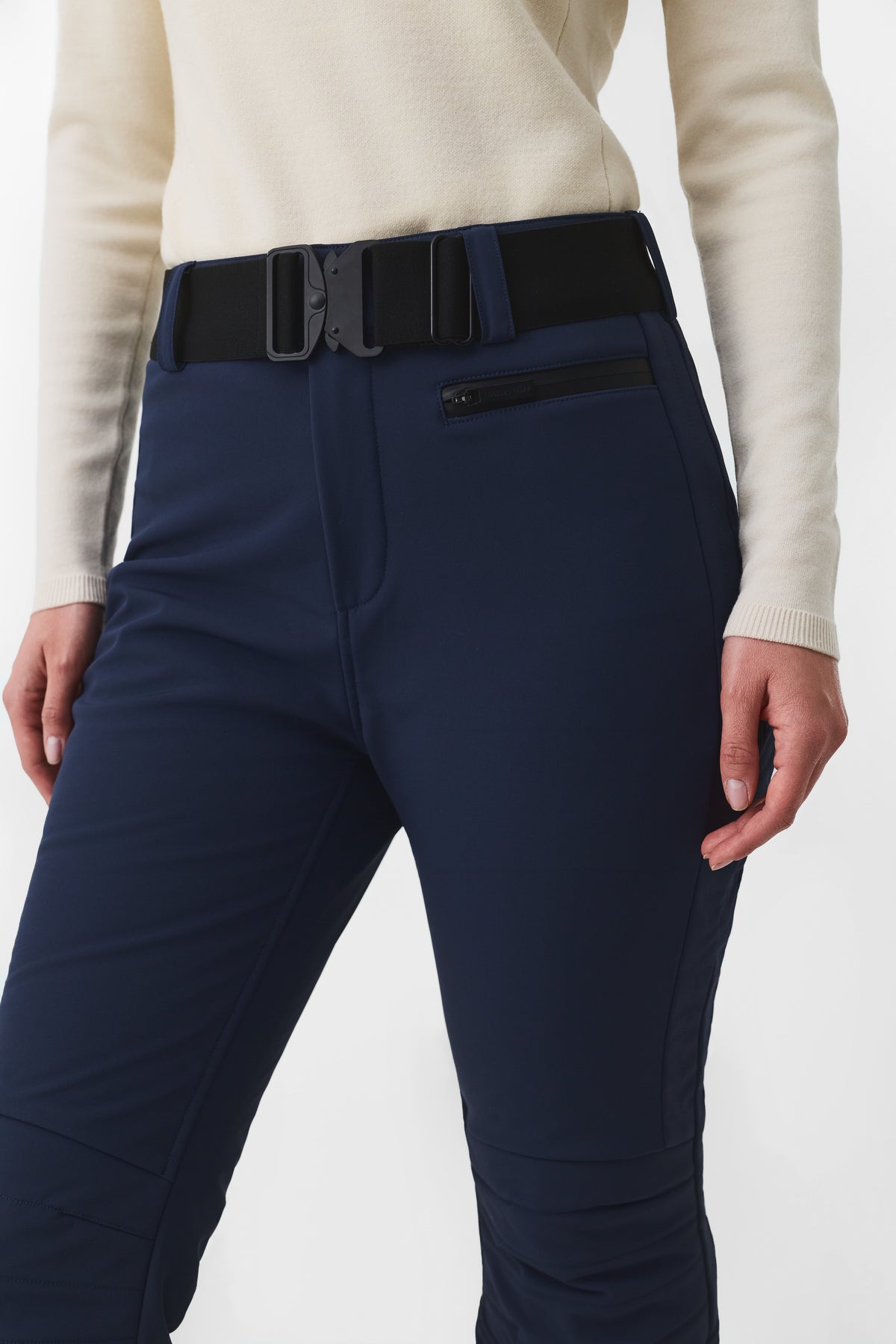 Elvaris Softshell Ski Pant W/Belt Women, Total Eclipse Navy