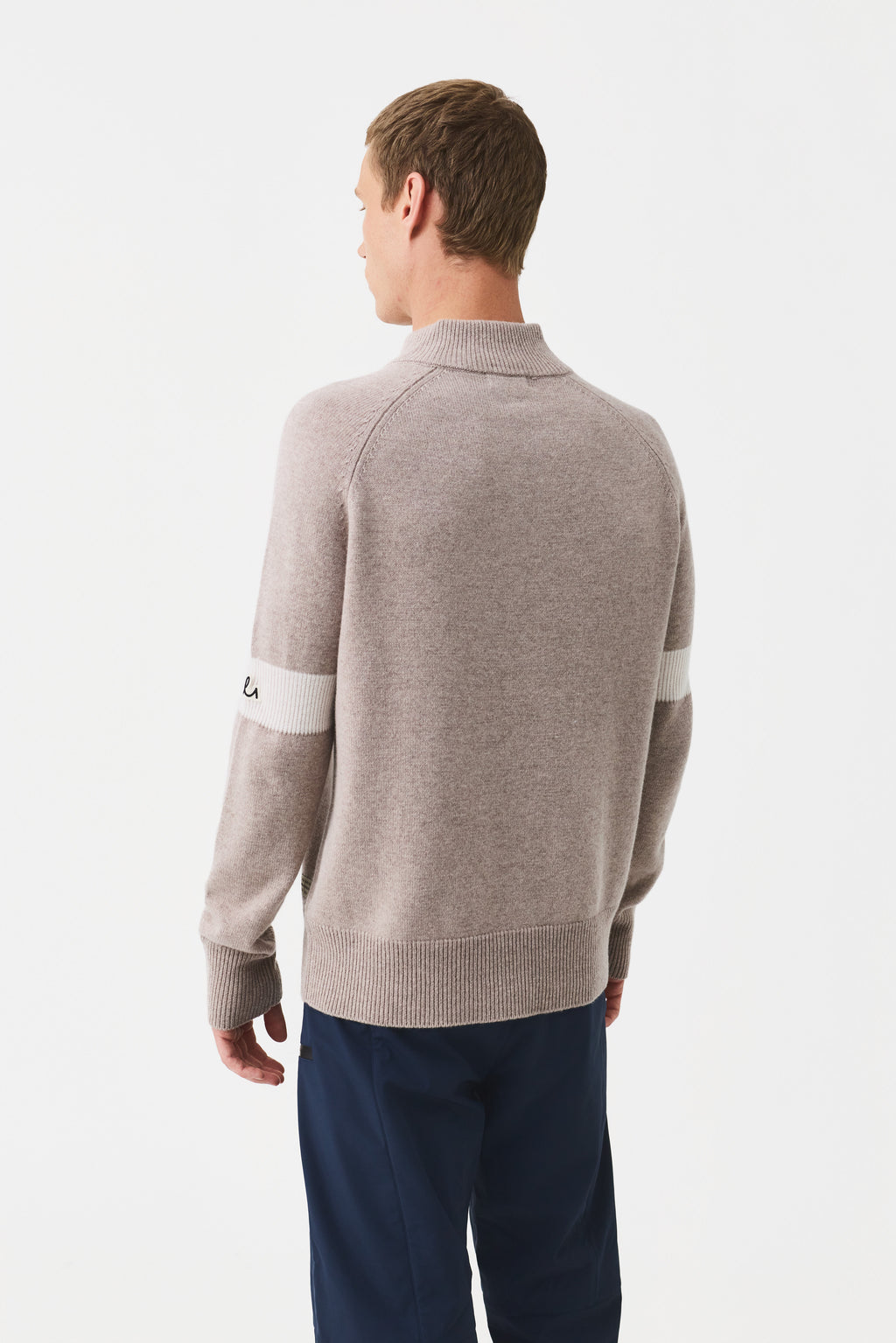 Eron Half Zip Solid Jumper Men, Mauve Brown