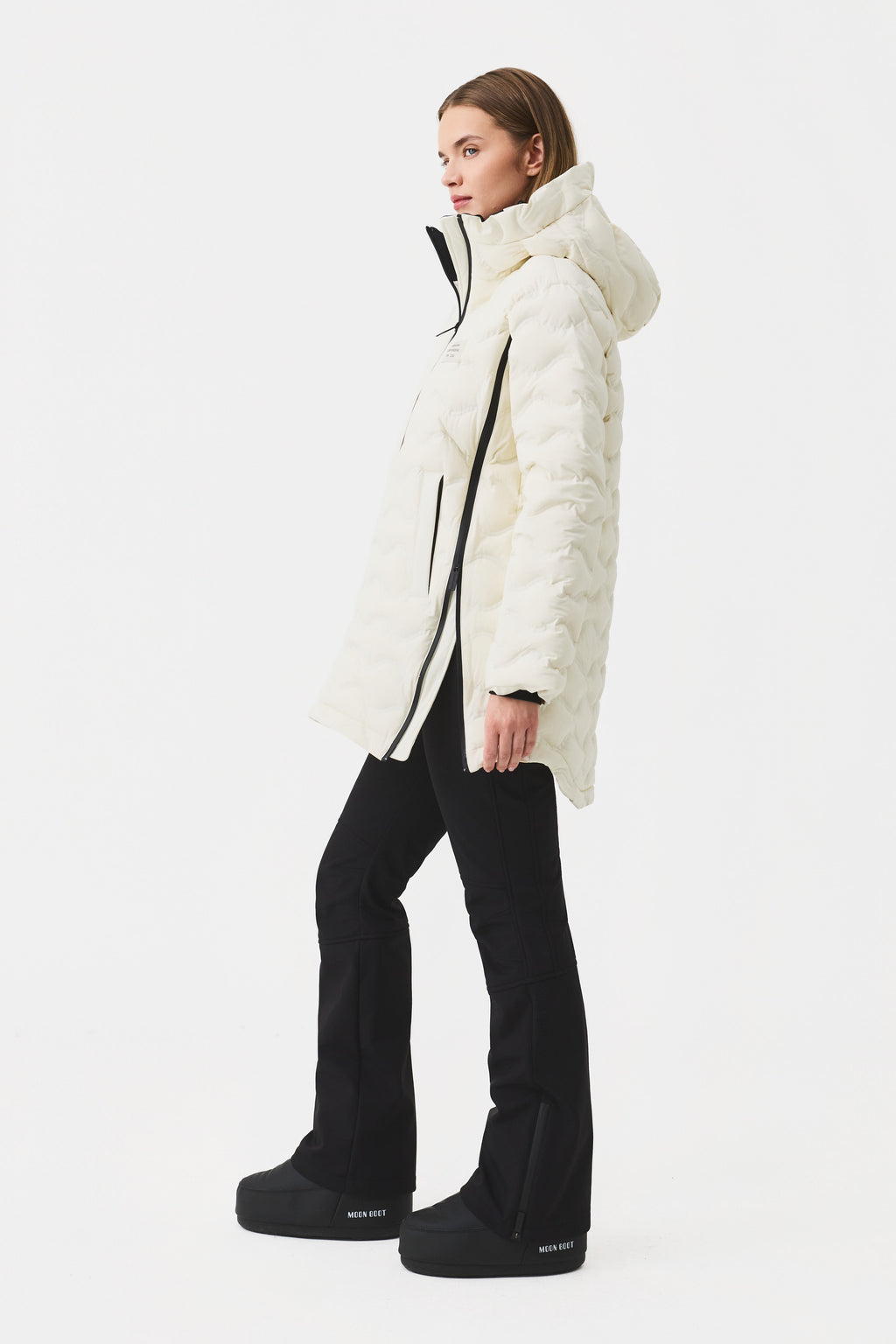 Mirelon Down Anorak Long Women, Birch White