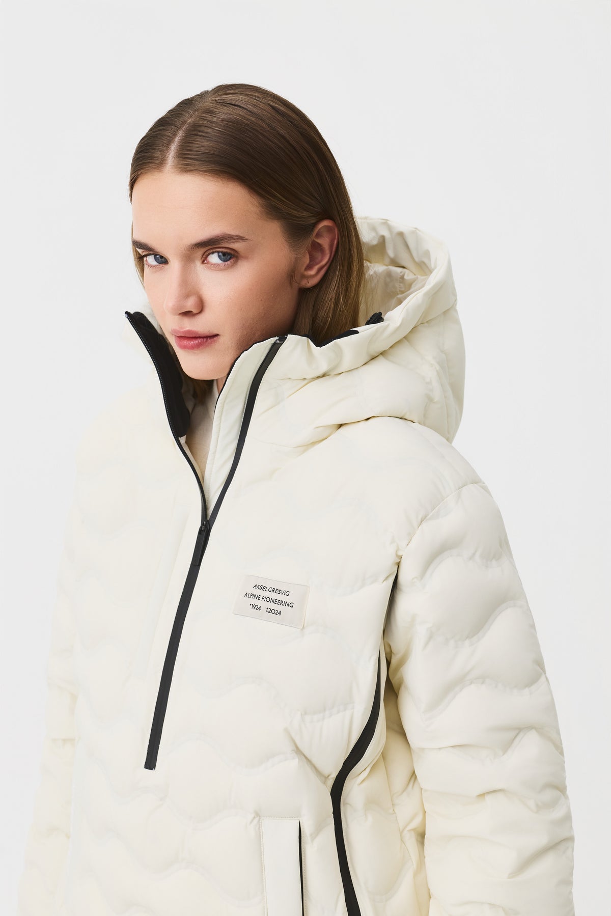 Mirelon Down Anorak Long Women, Birch White