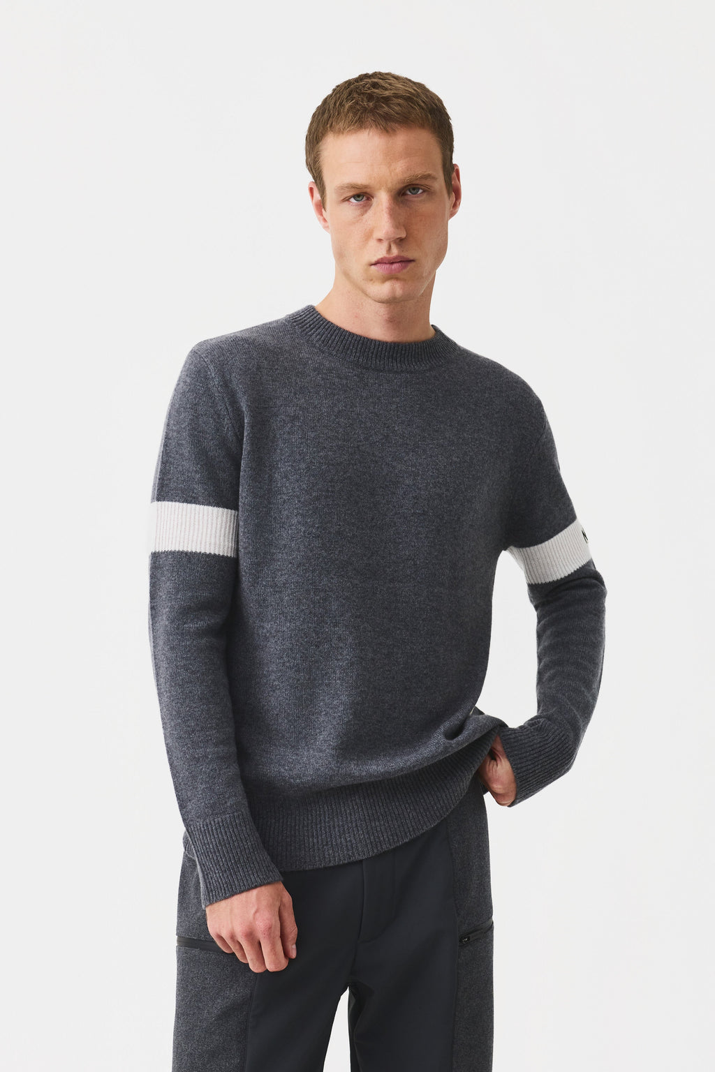 Selor Crew Neck Jumper Men, Dark Grey Melange