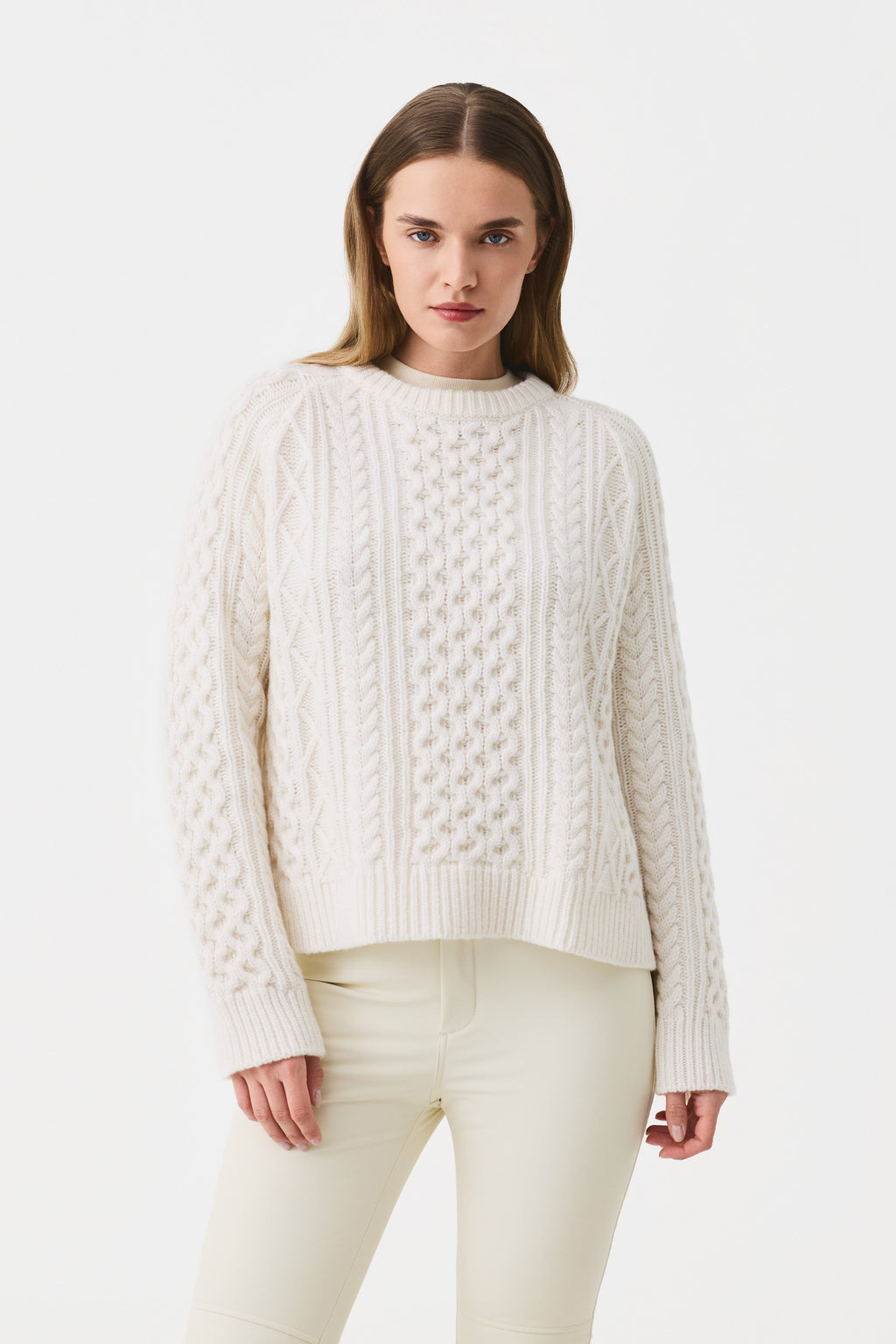 Varda Cable Knit Jumper Women, Natural White