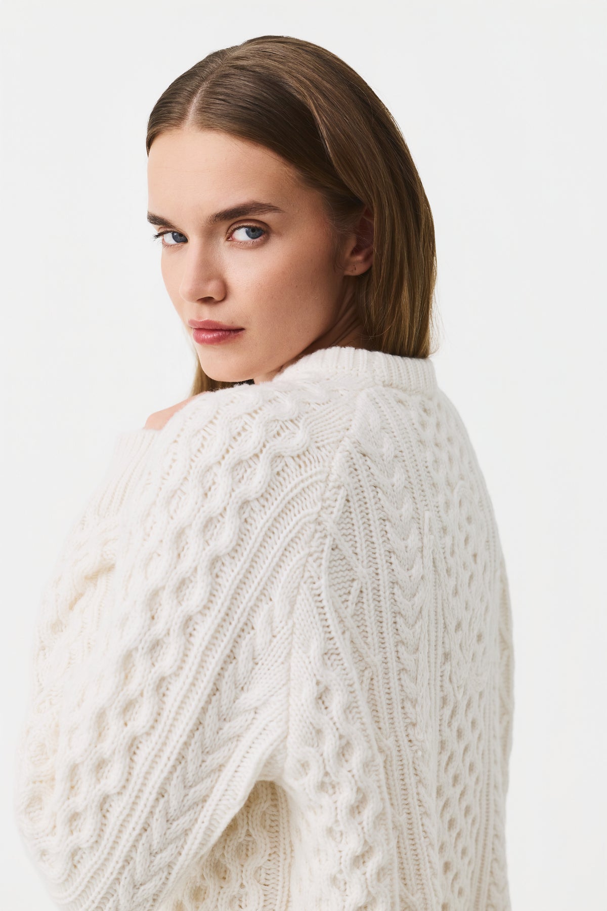 Varda Cable Knit Jumper Women, Natural White