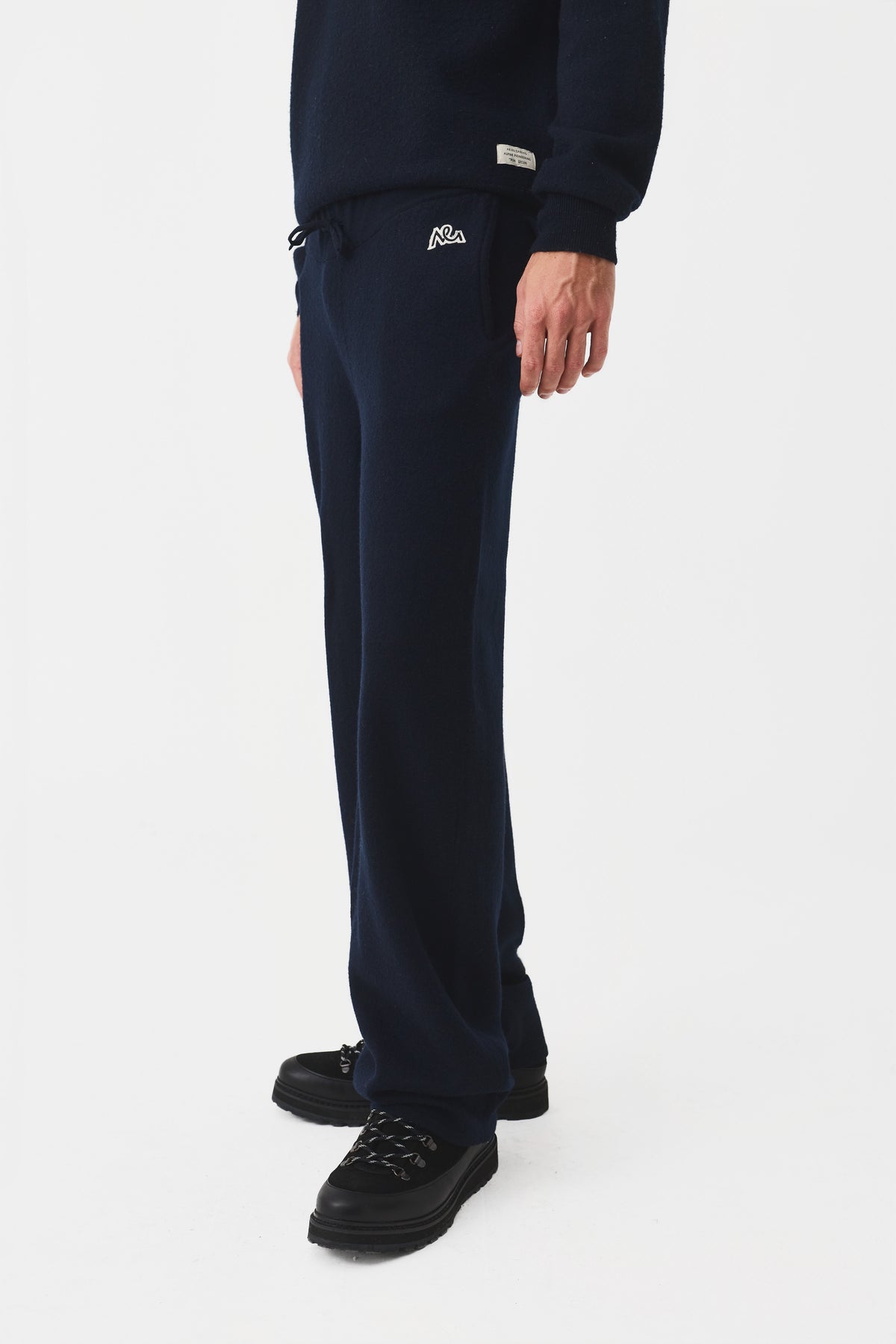 Zerin Boiled Wool Pants Men, Total Eclipse Navy