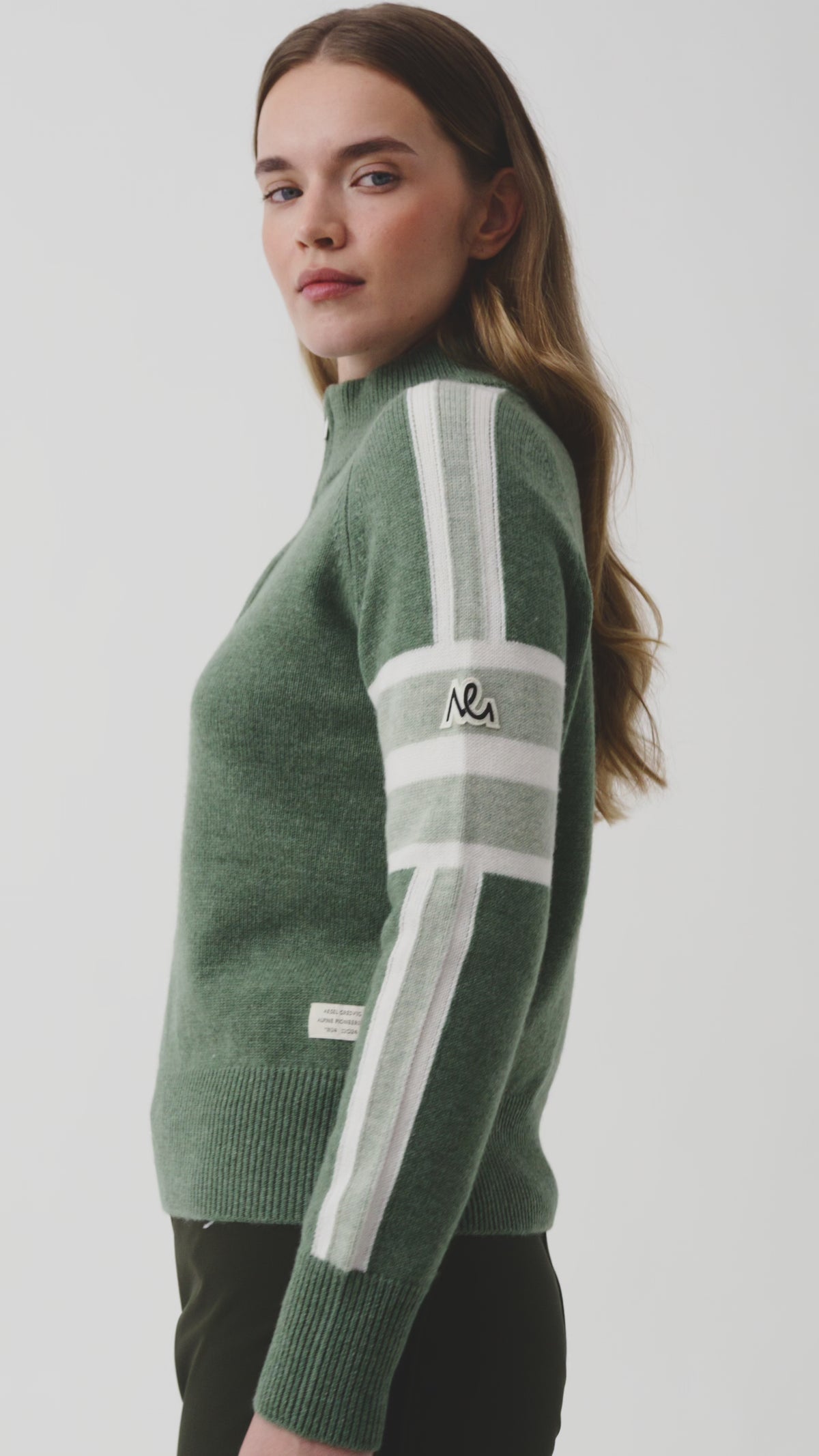Ulmin Half Zip Jumper Women, Green Melange/Light Green