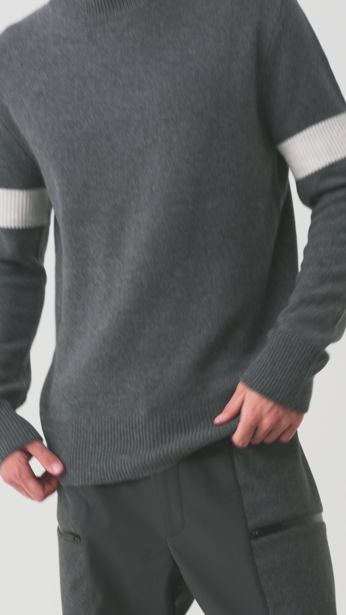 Selor Crew Neck Jumper Men, Dark Grey Melange