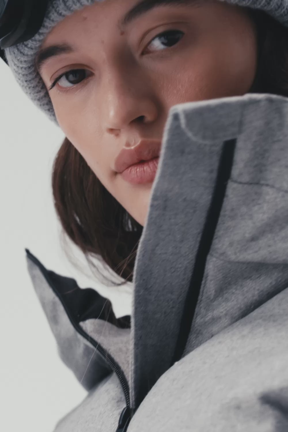 Kirel Down Ski Jacket Wool Women, Grey melange