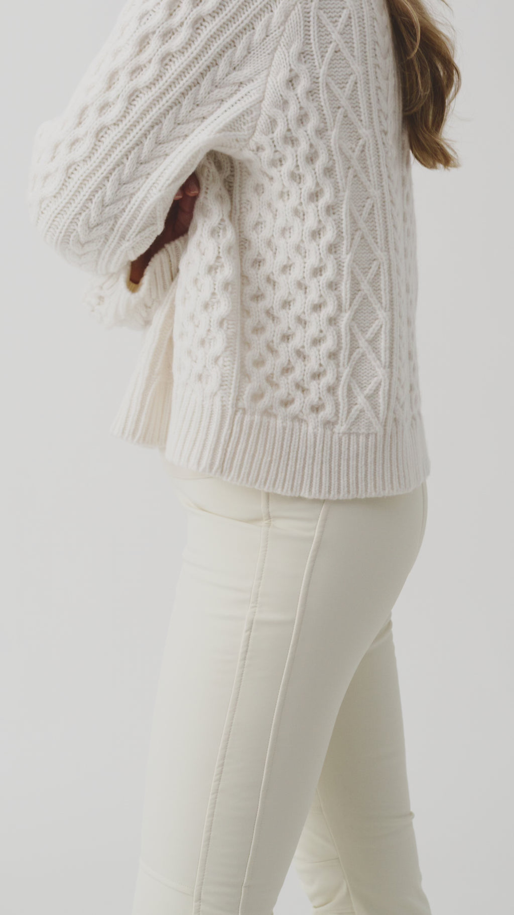Varda Cable Knit Jumper Women, Natural White