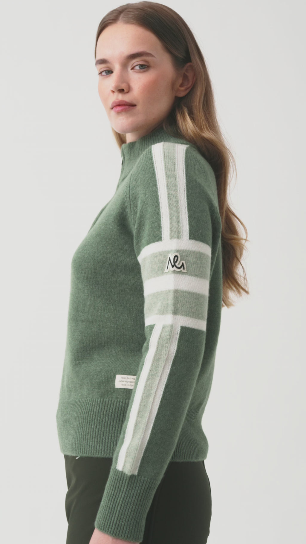 Ulmin Half Zip Jumper Women, Green Melange/Light Green