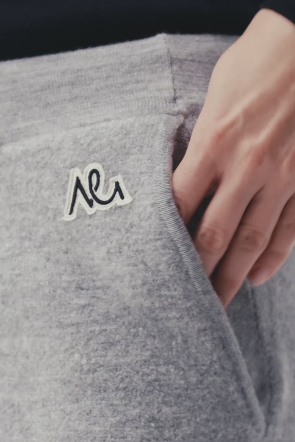 Auren Boiled Wool Pant Women, Grey Melange