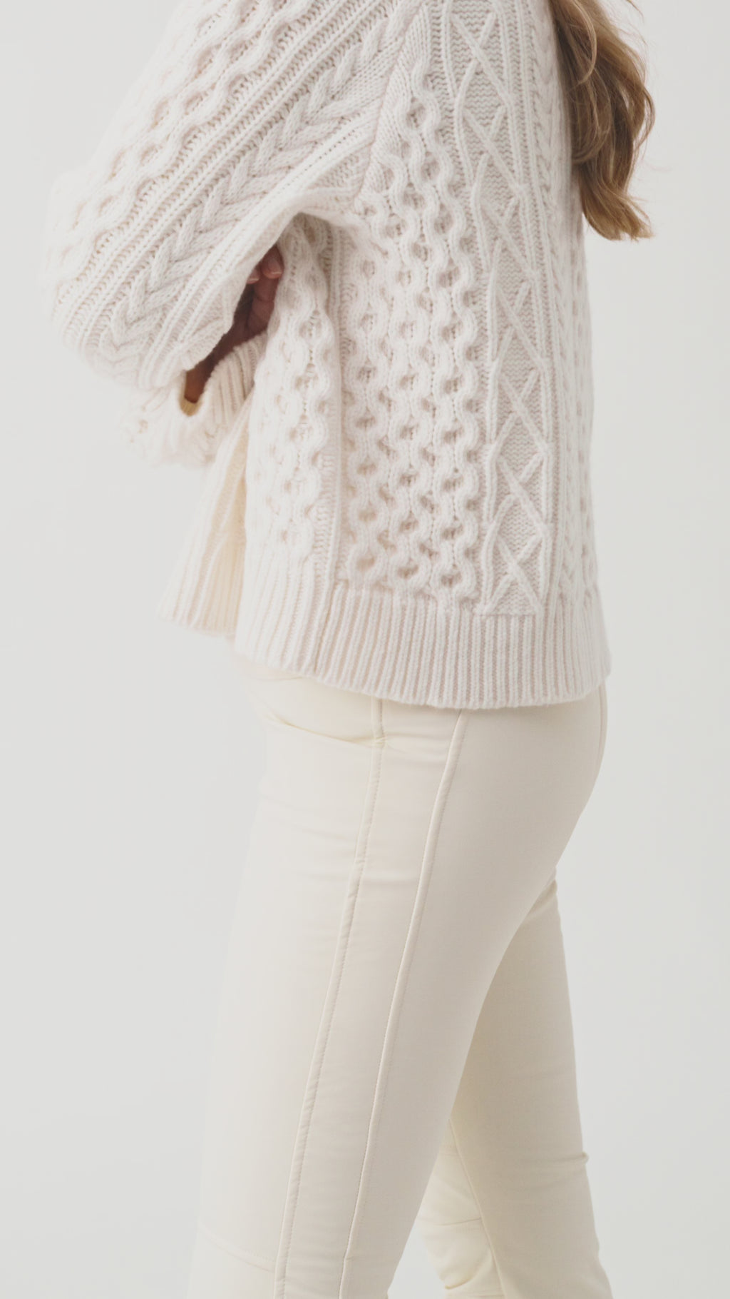 Varda Cable Knit Jumper Women, Natural White